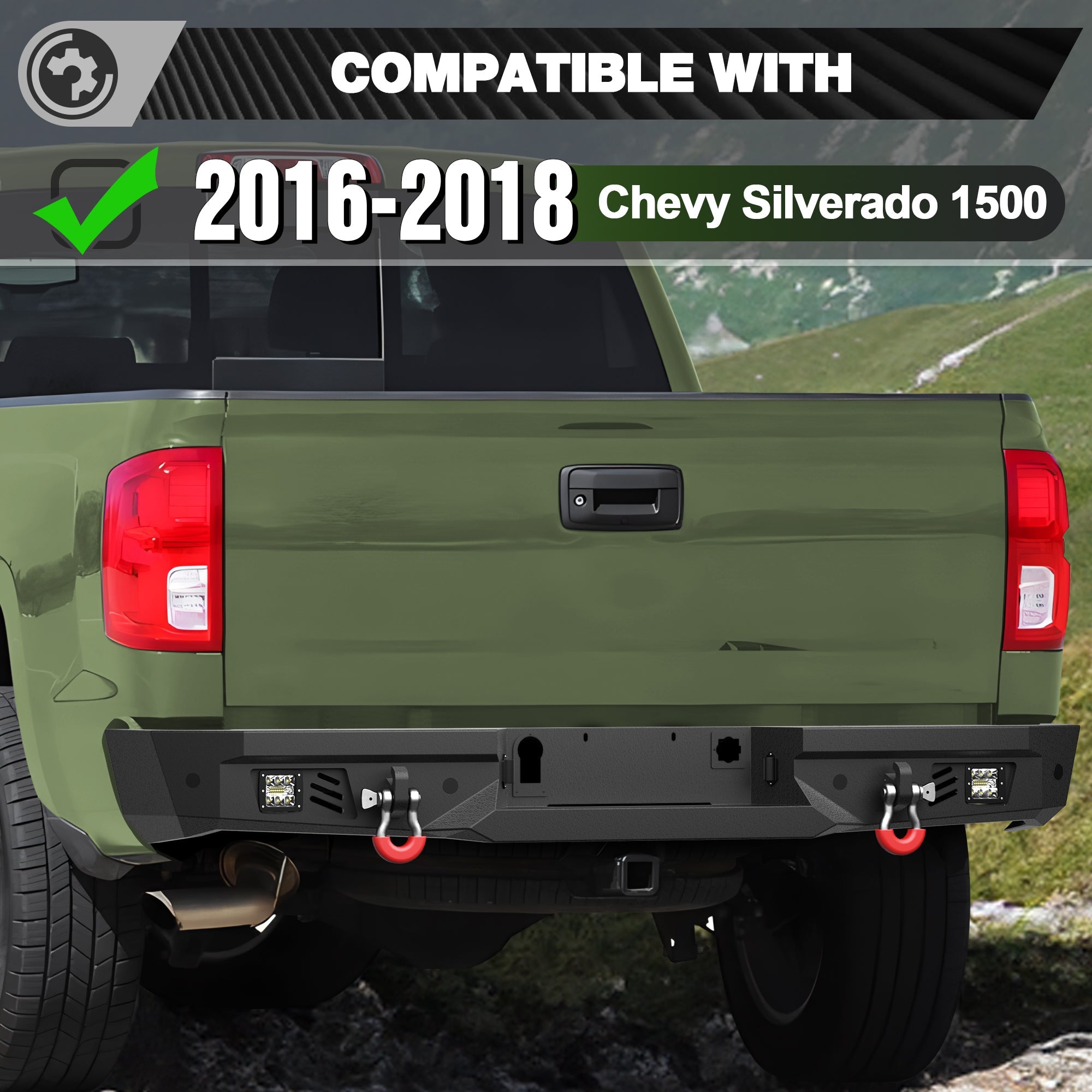 Front and Rear Bumper Kit for 2016 2017 2018 Chevy Silverado 1500 Pickup - nadiaauto