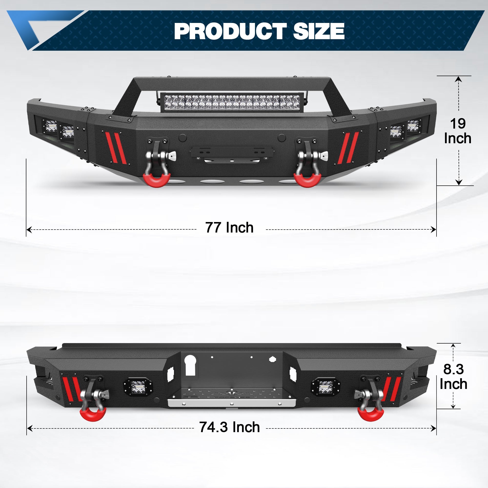 Front and Rear Bumpers Fit 2015 2016 2017 Ford F150 (Excluding Raptor & Ecoboost) - nadiaauto