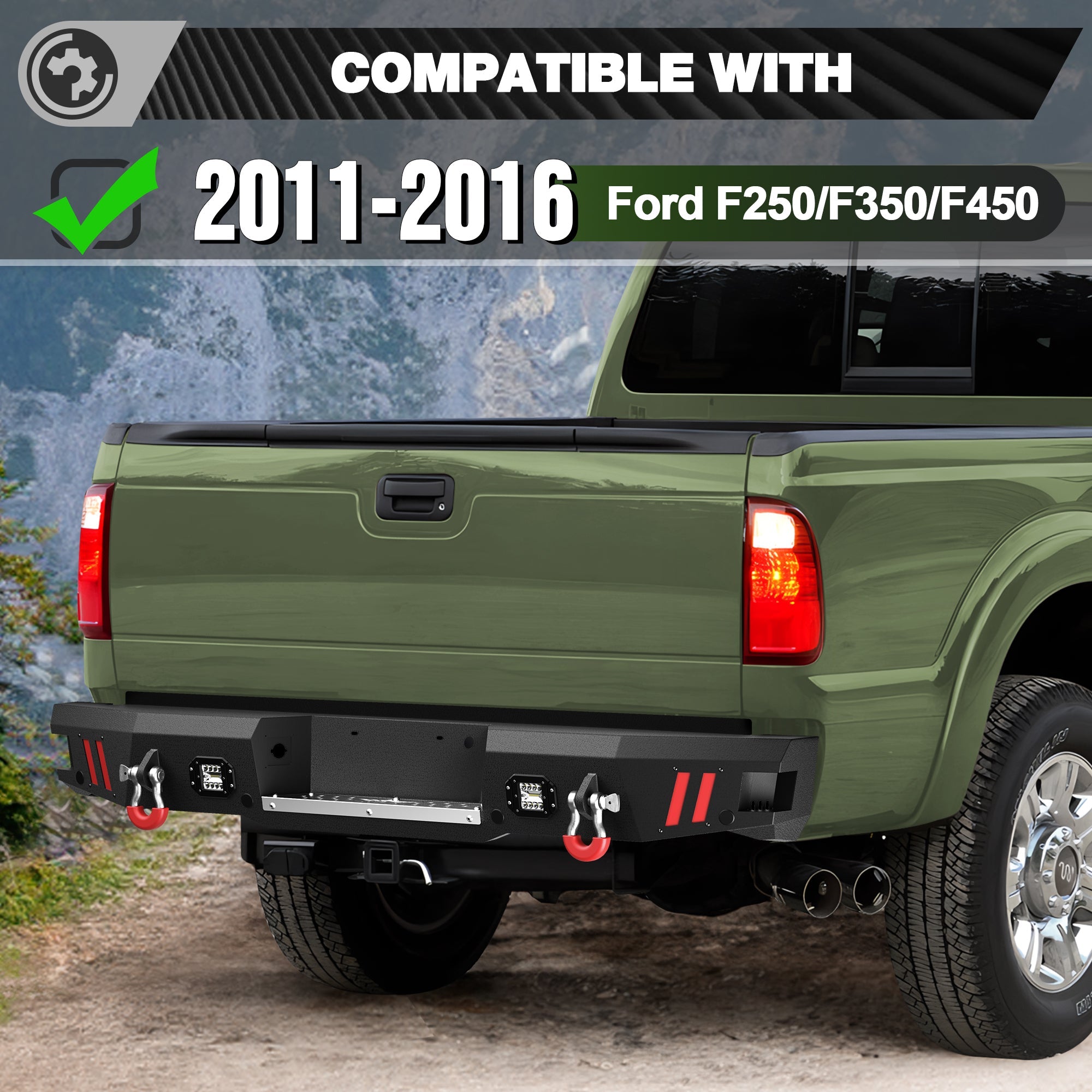 Front Bumper and Rear Bumper Combo Compatible with 2011 2012 2013 2014 2015 2016 Ford F250 F350 F450 - nadiaauto
