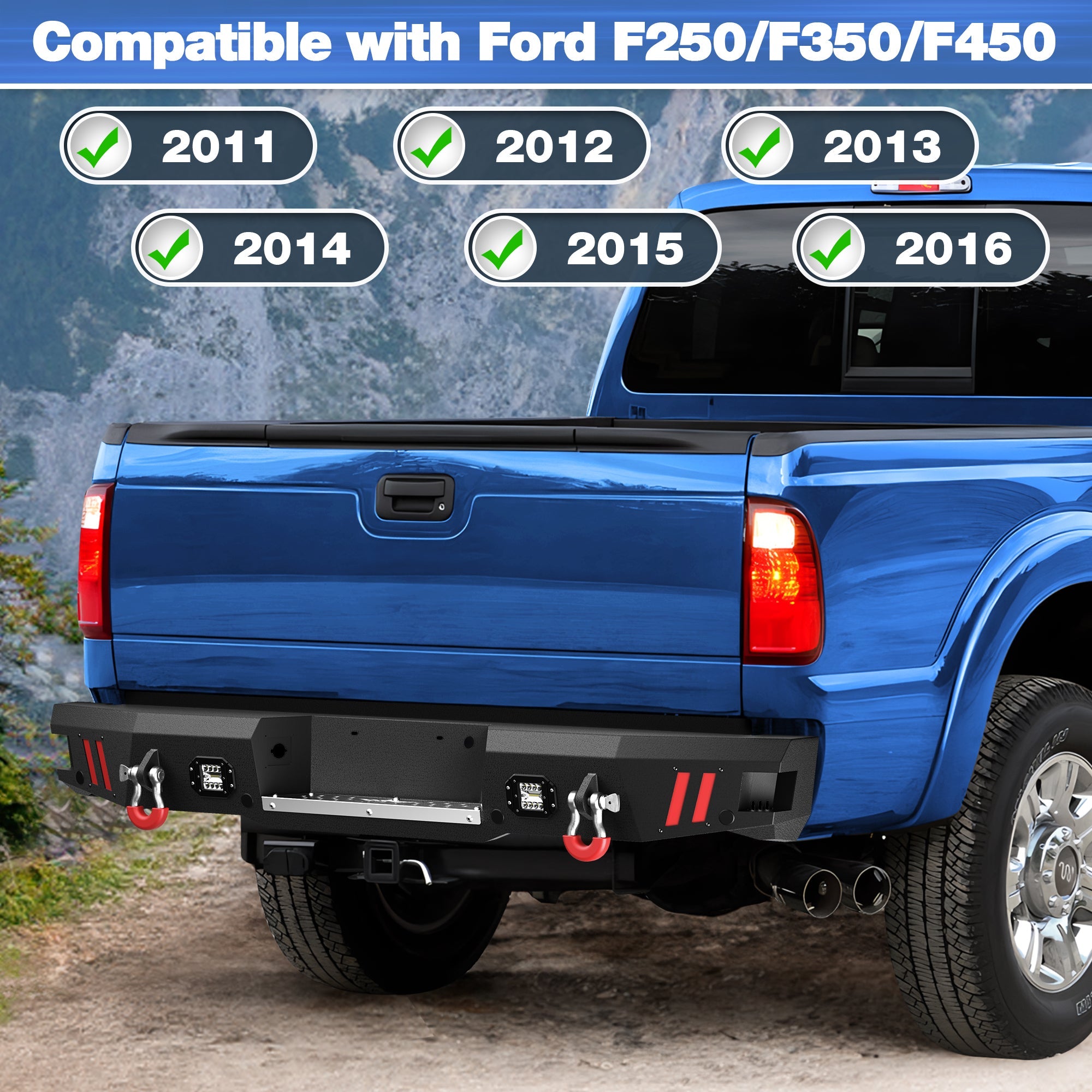 Front Bumper and Rear Bumper Combo Compatible with 2011 2012 2013 2014 2015 2016 Ford F250 F350 F450 - nadiaauto