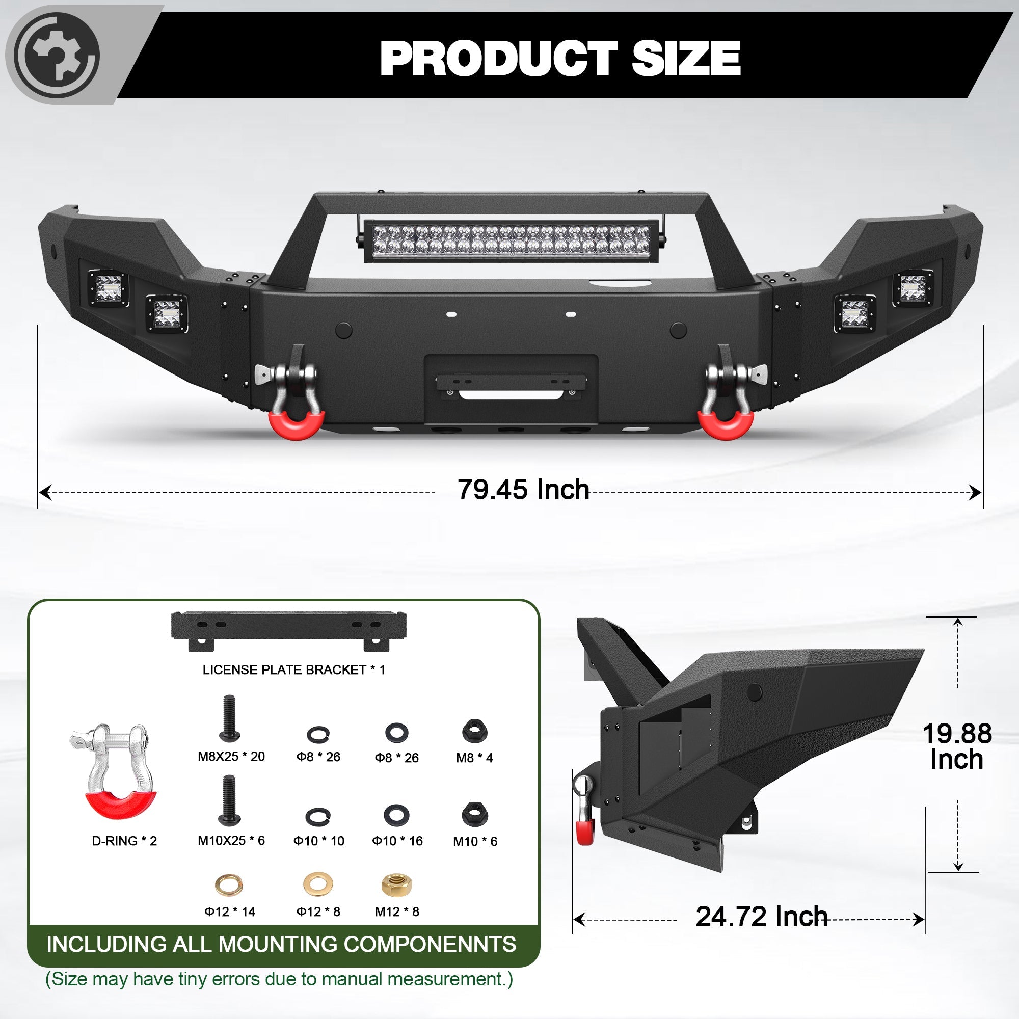 Front Bumper Bar with Winch Plate for 2011 2012 2013 2014 2015 2016 F250/F350/F450 - nadiaauto