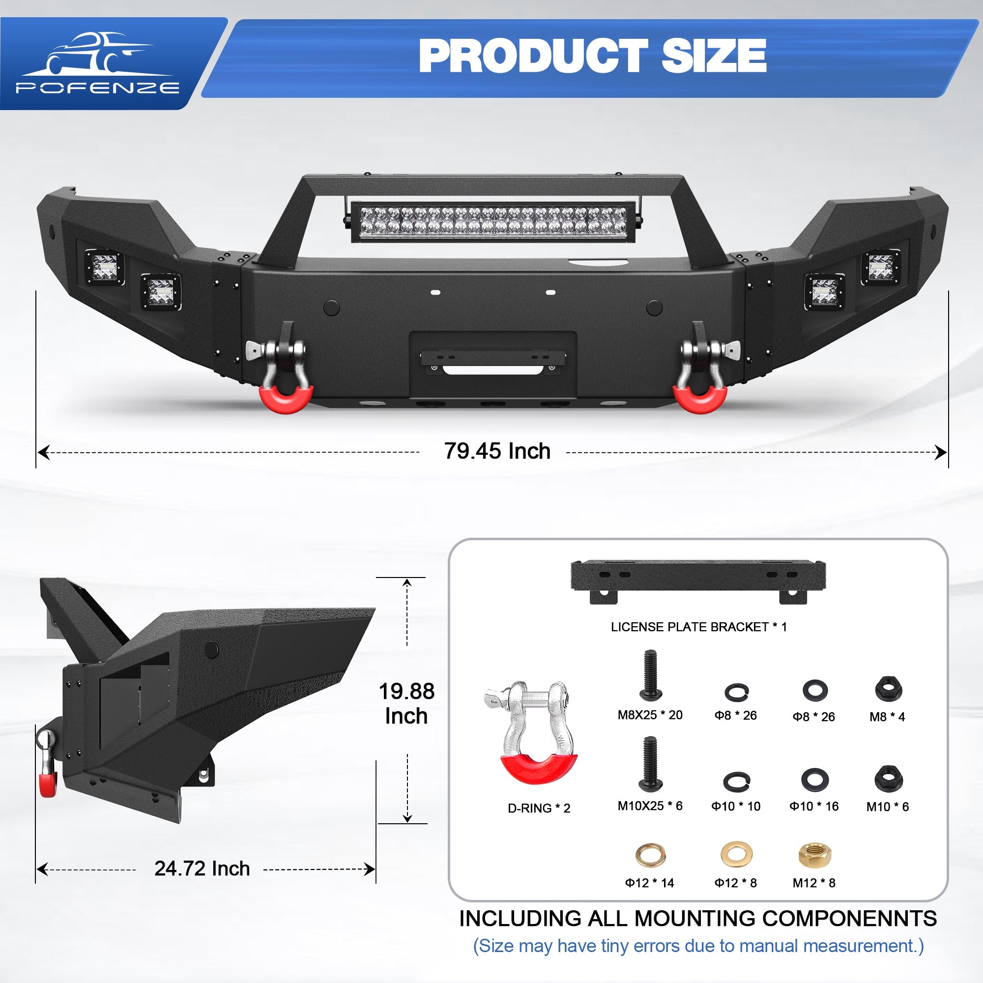 Front Bumper Bar with Winch Plate for 2011 2012 2013 2014 2015 2016 F250/F350/F450 - nadiaauto