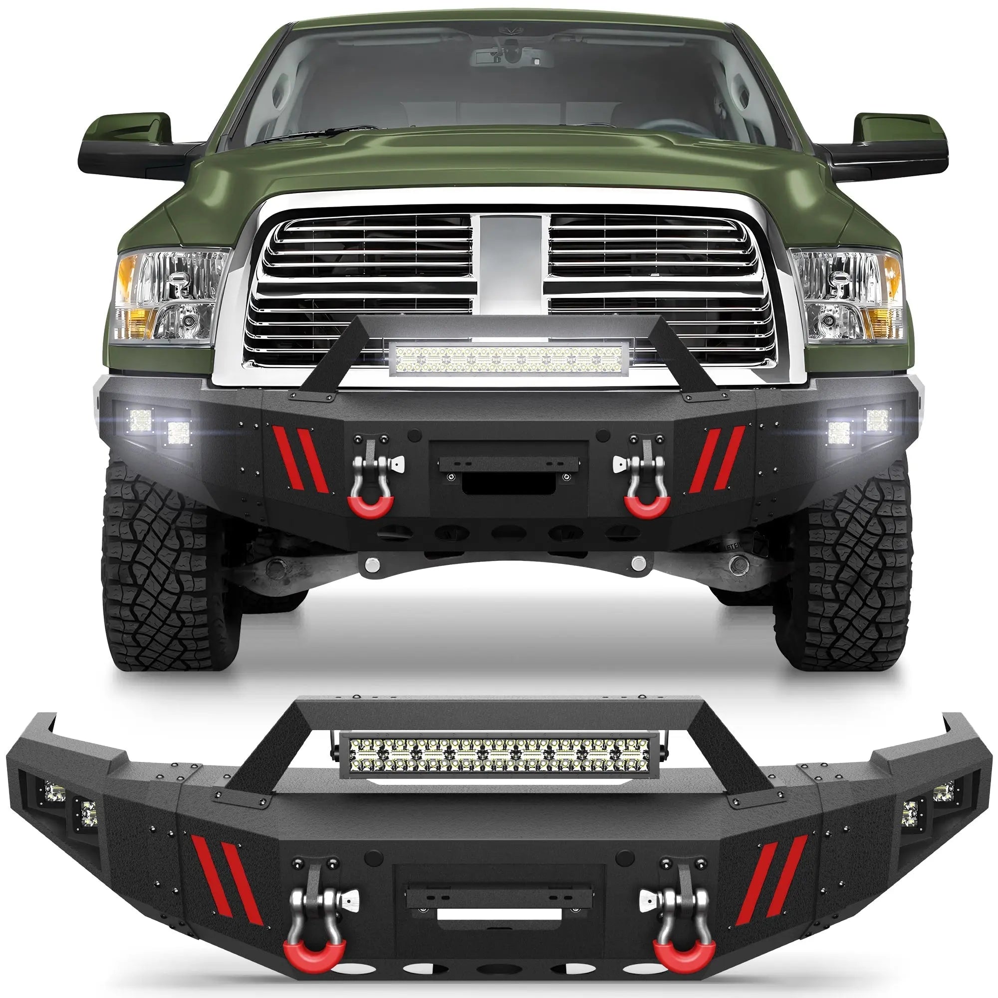 Front Bumper Compatible with 2010-2018 Dodge Ram 2500 3500 - nadiaauto