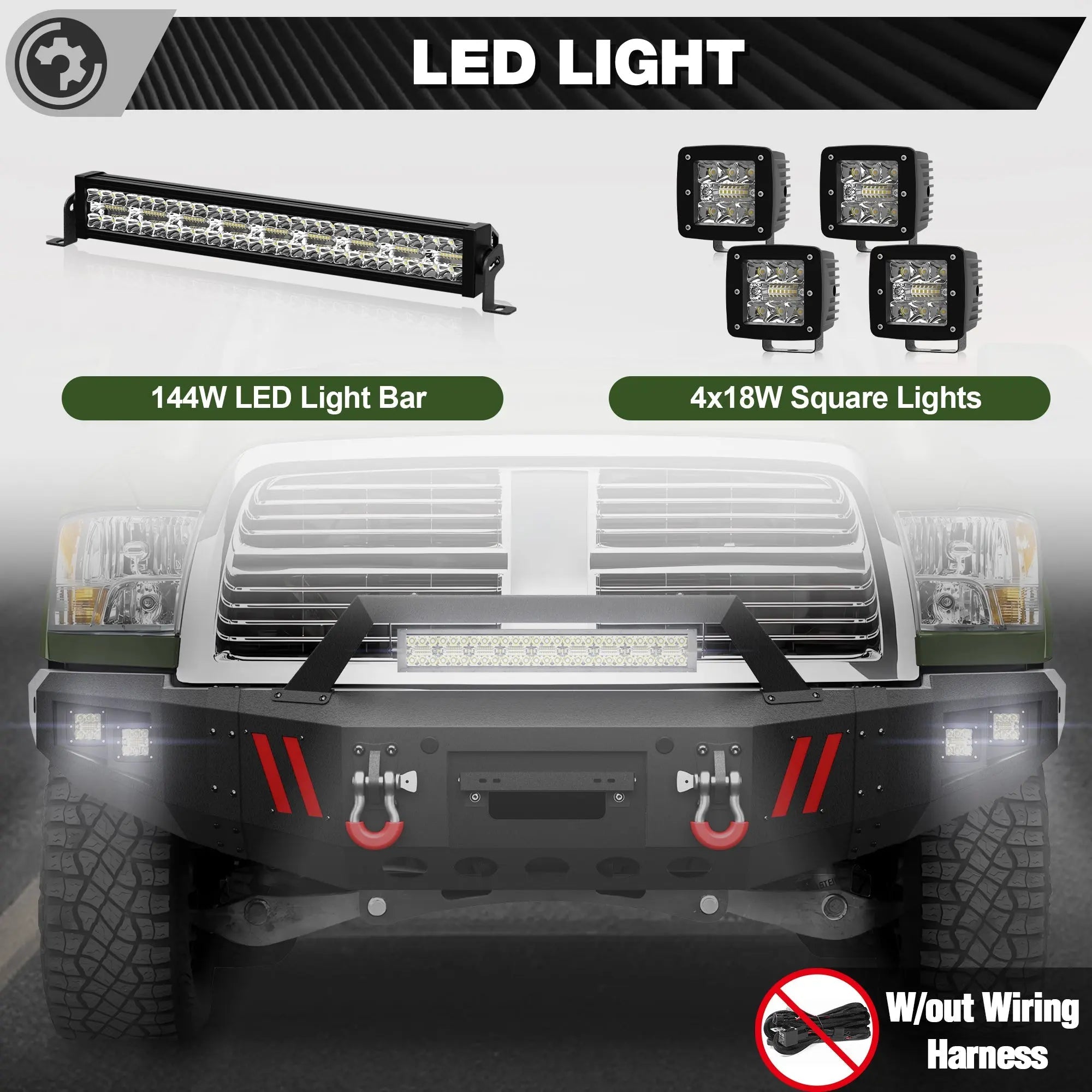 Front Bumper Compatible with 2010-2018 Dodge Ram 2500 3500 - nadiaauto