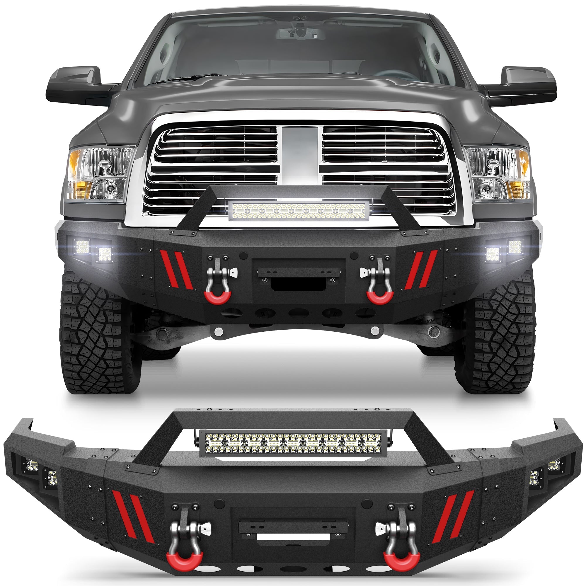Front Bumper Compatible with 2010 - 2018 Dodge Ram 2500 3500 - nadiaauto