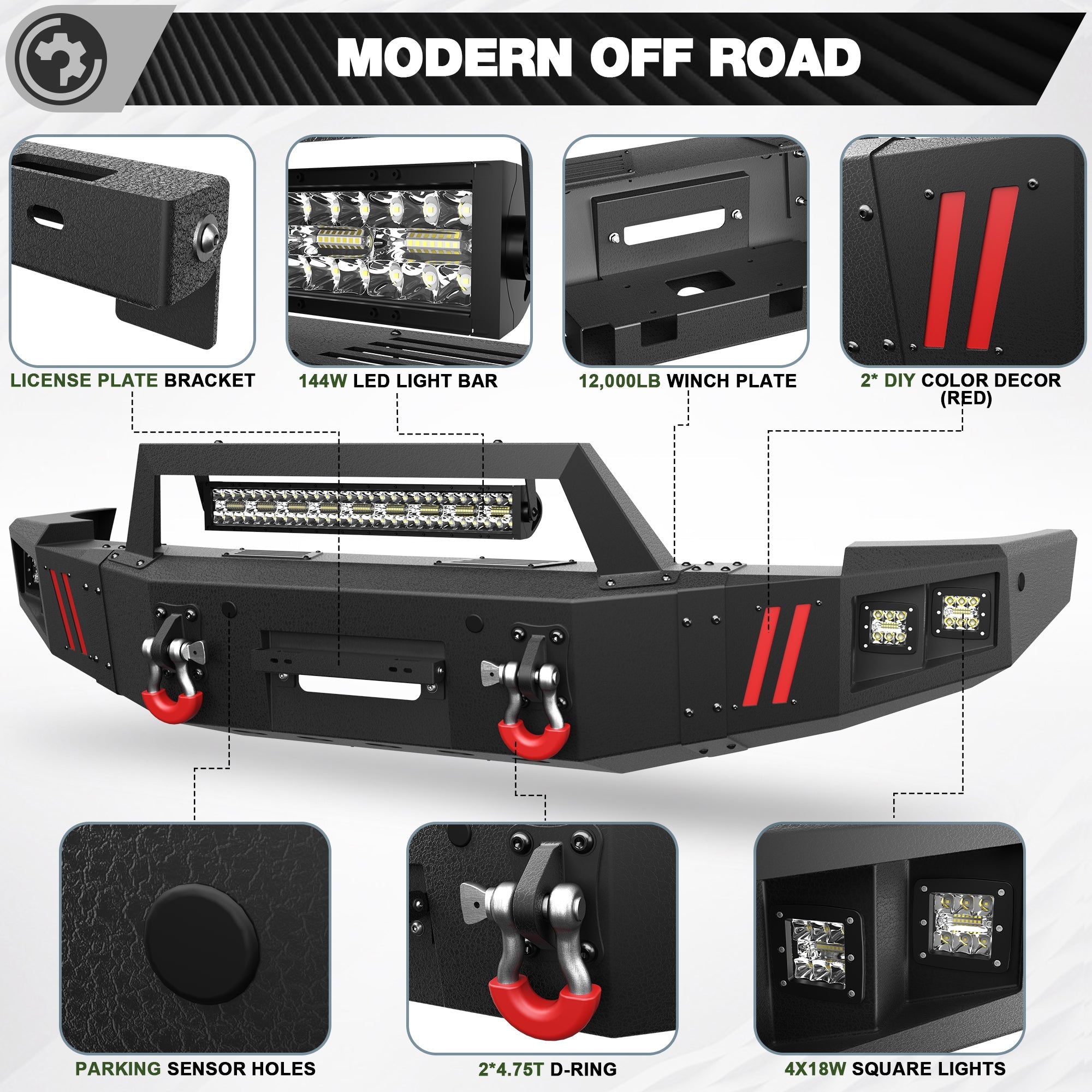 Front Bumper for 2007 2008 2009 2010 2011 2012 2013 Chevy Silverado 1500 Pickup w/Winch Plate - nadiaauto