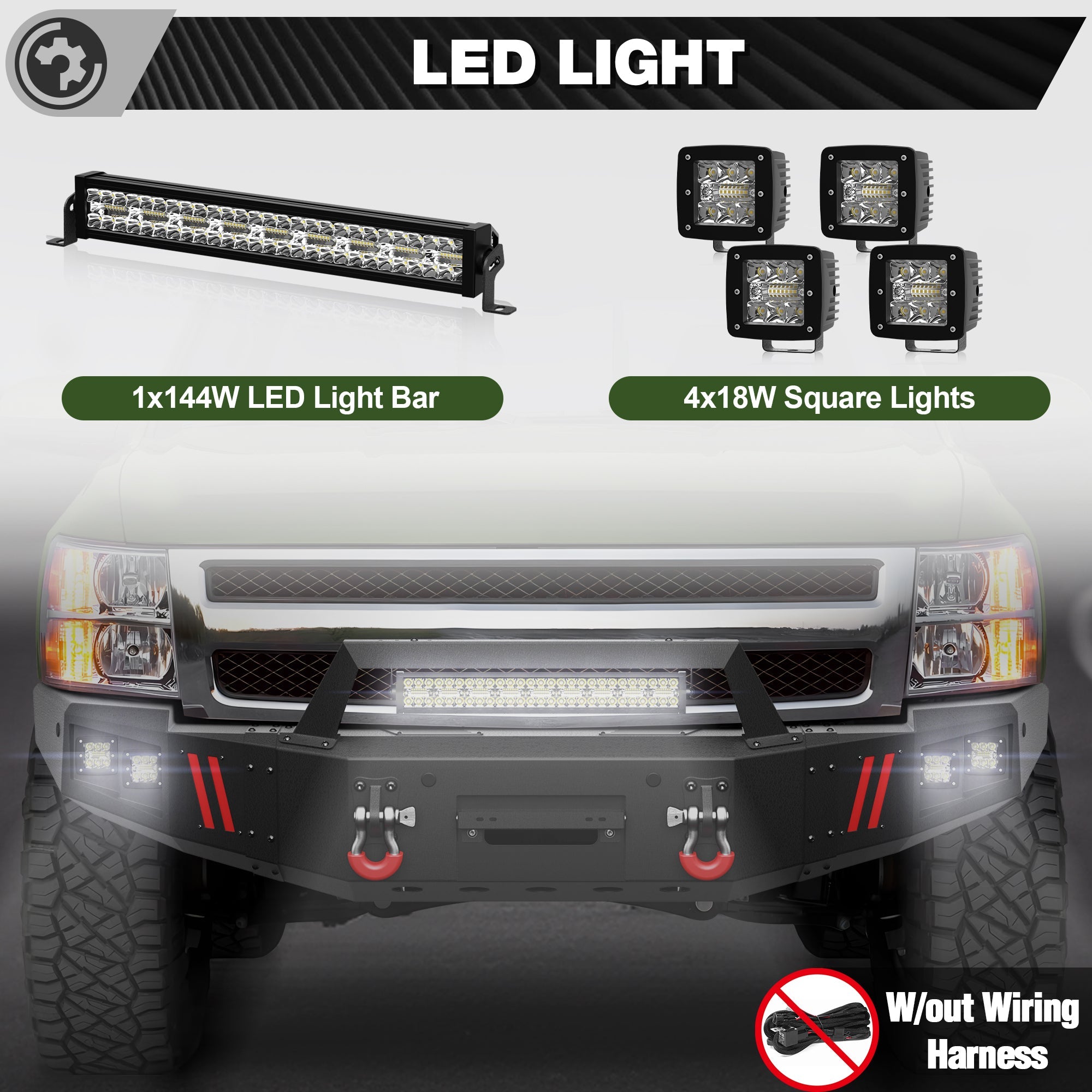 Front Bumper for 2007 2008 2009 2010 2011 2012 2013 Chevy Silverado 1500 Pickup w/Winch Plate - nadiaauto