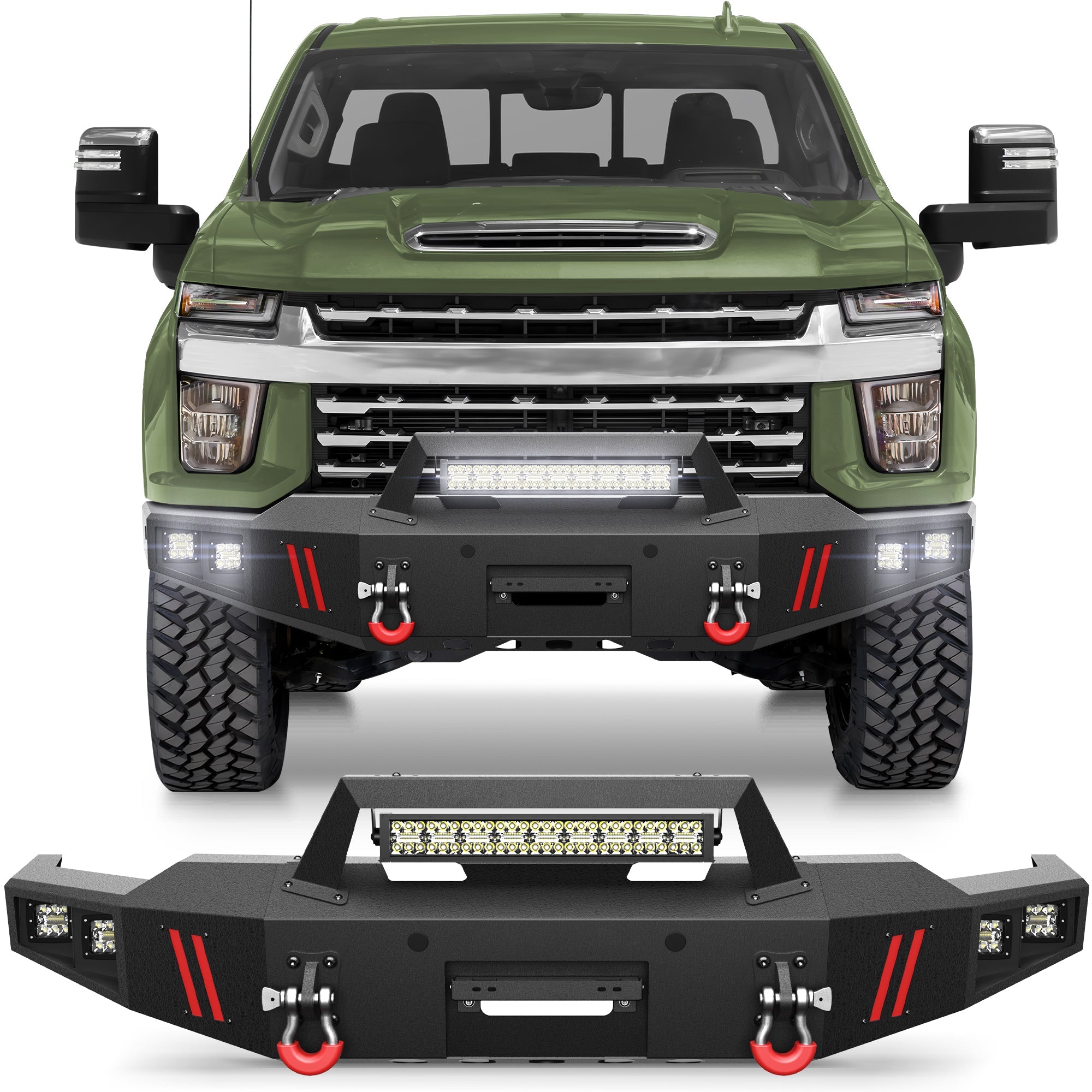 Front Bumper for 2020 2021 2022 2023 Chevy Silverado 2500/3500 2020-2023 w/Winch Plate - nadiaauto