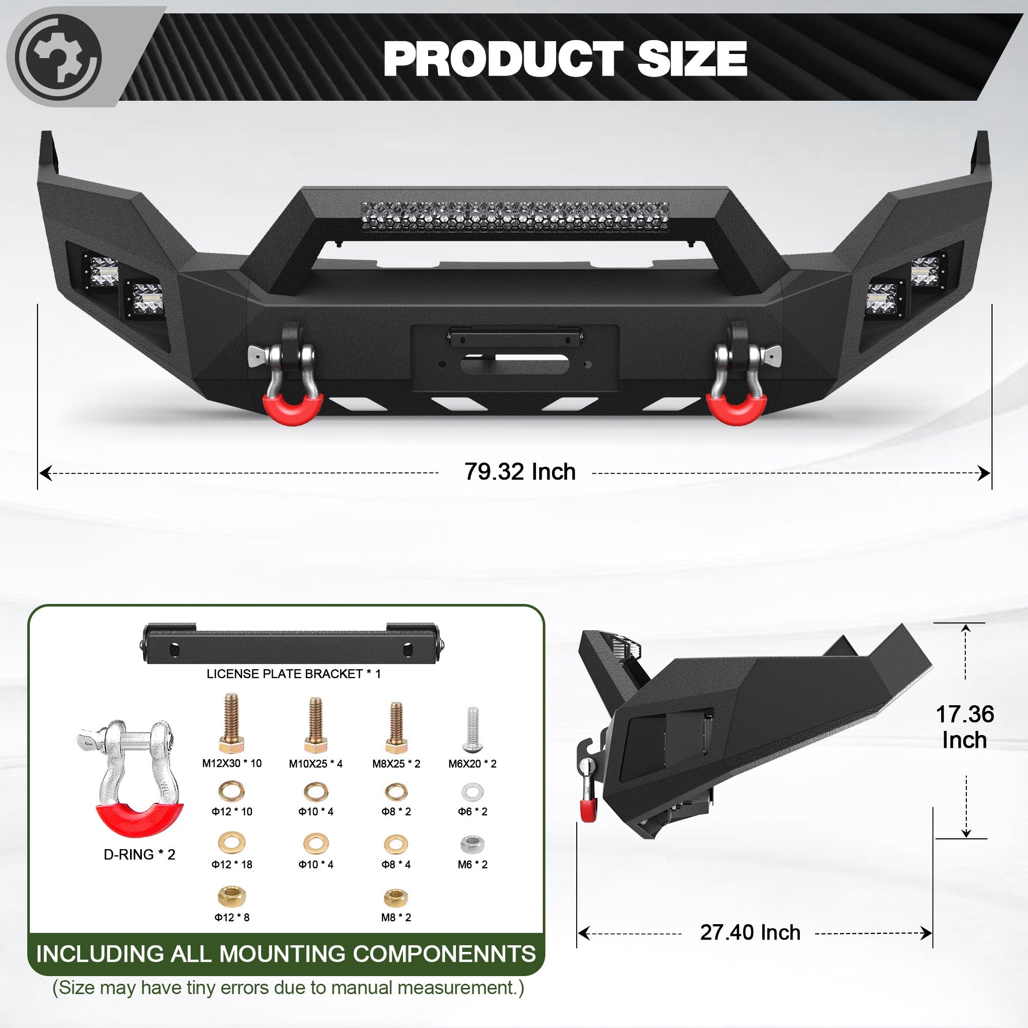 Heavy Duty Front Bumper for Ram 1500 2013-18 & 2019-24 Classic Pickup - nadiaauto