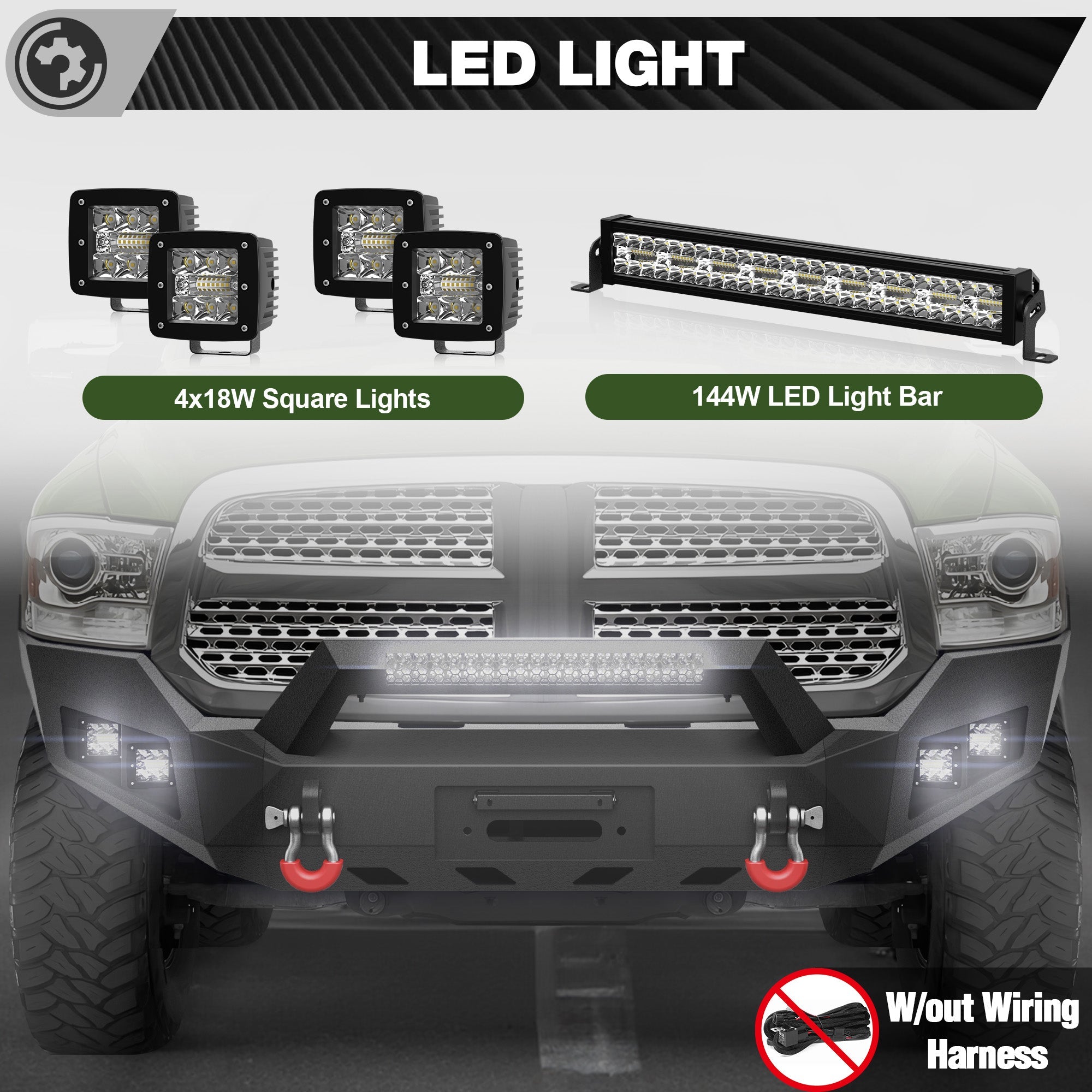 Heavy Duty Front Bumper for Ram 1500 2013-18 & 2019-24 Classic Pickup - nadiaauto