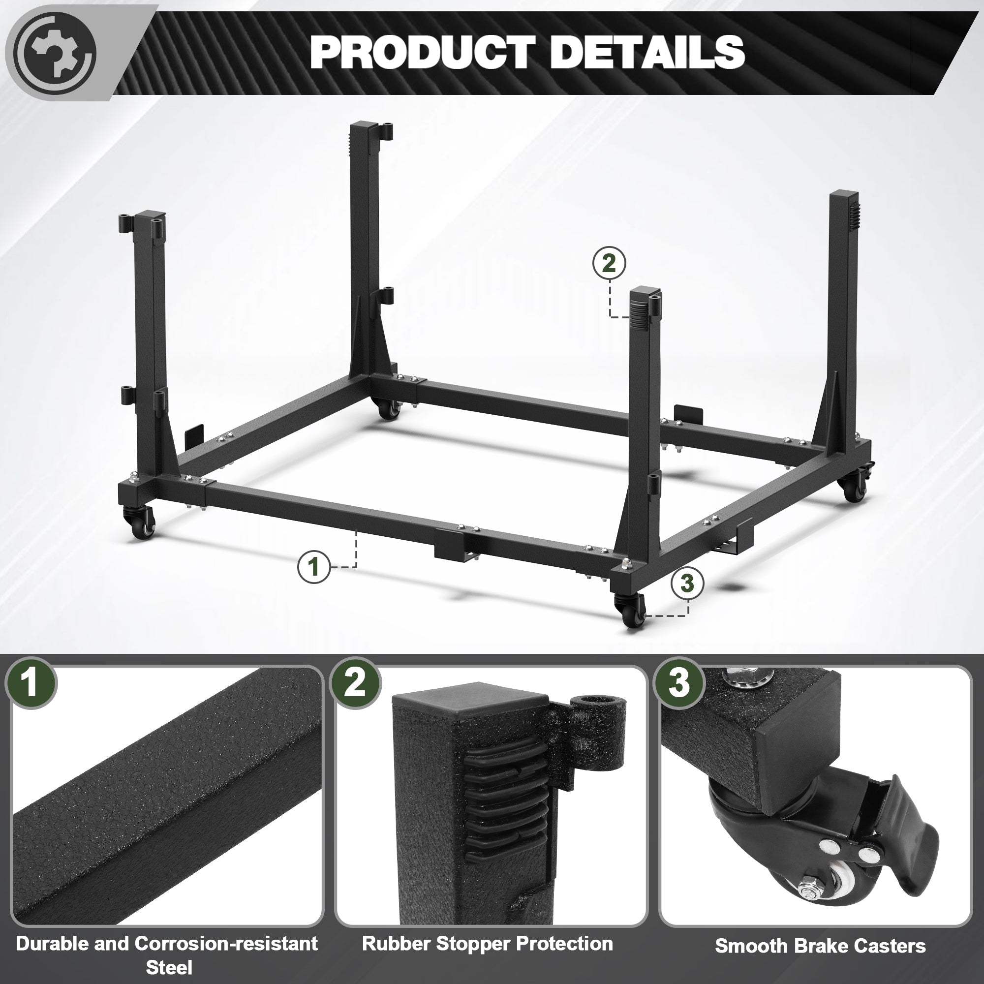 Jeep Door Storage Cart with Wheels | Wrangler YJ TJ JK JL & Gladiator JT Door Holder Rack - nadiaauto