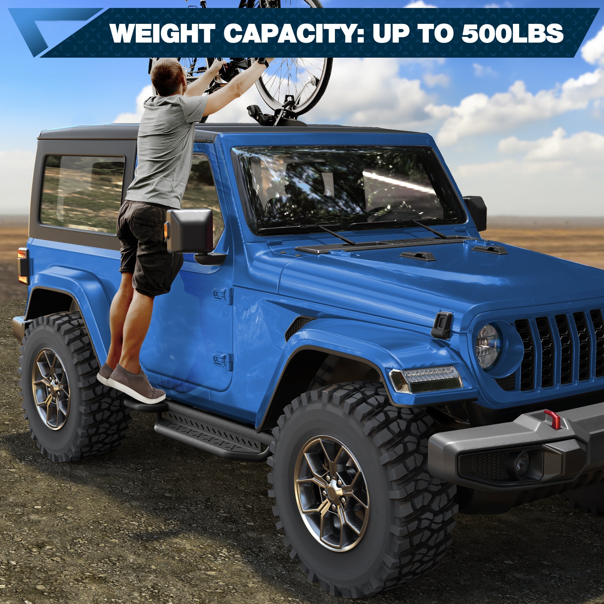 Jeep JL Running Boards Side Steps Fit for 2019 - 2025 Jeep Wrangler JL 2 - Door - nadiaauto