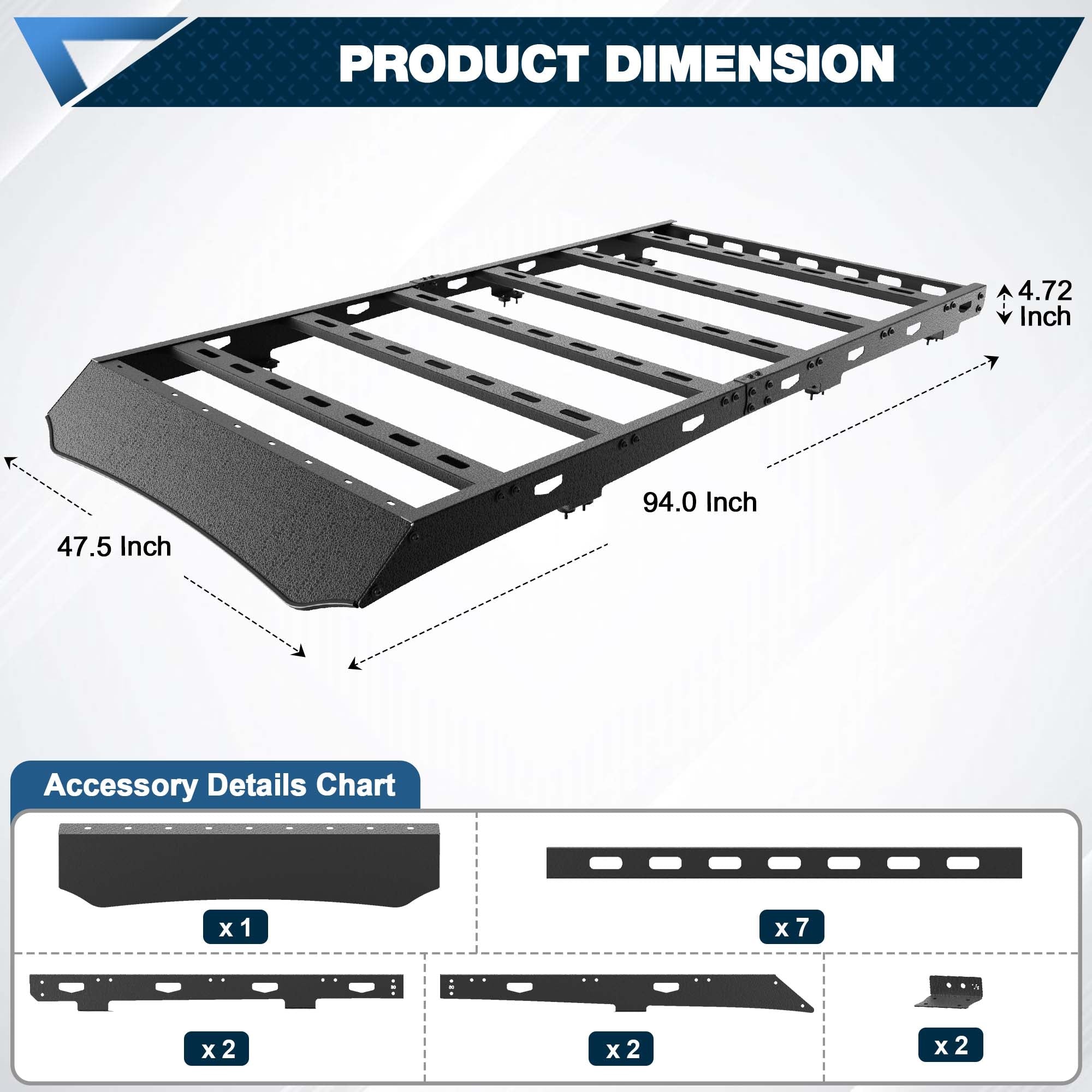 LC250 Roof Rack Compatible for 2024 - 2025 Toyota Land Cruiser Prado LC250/2024 - 2025 Lexus GX550 - nadiaauto
