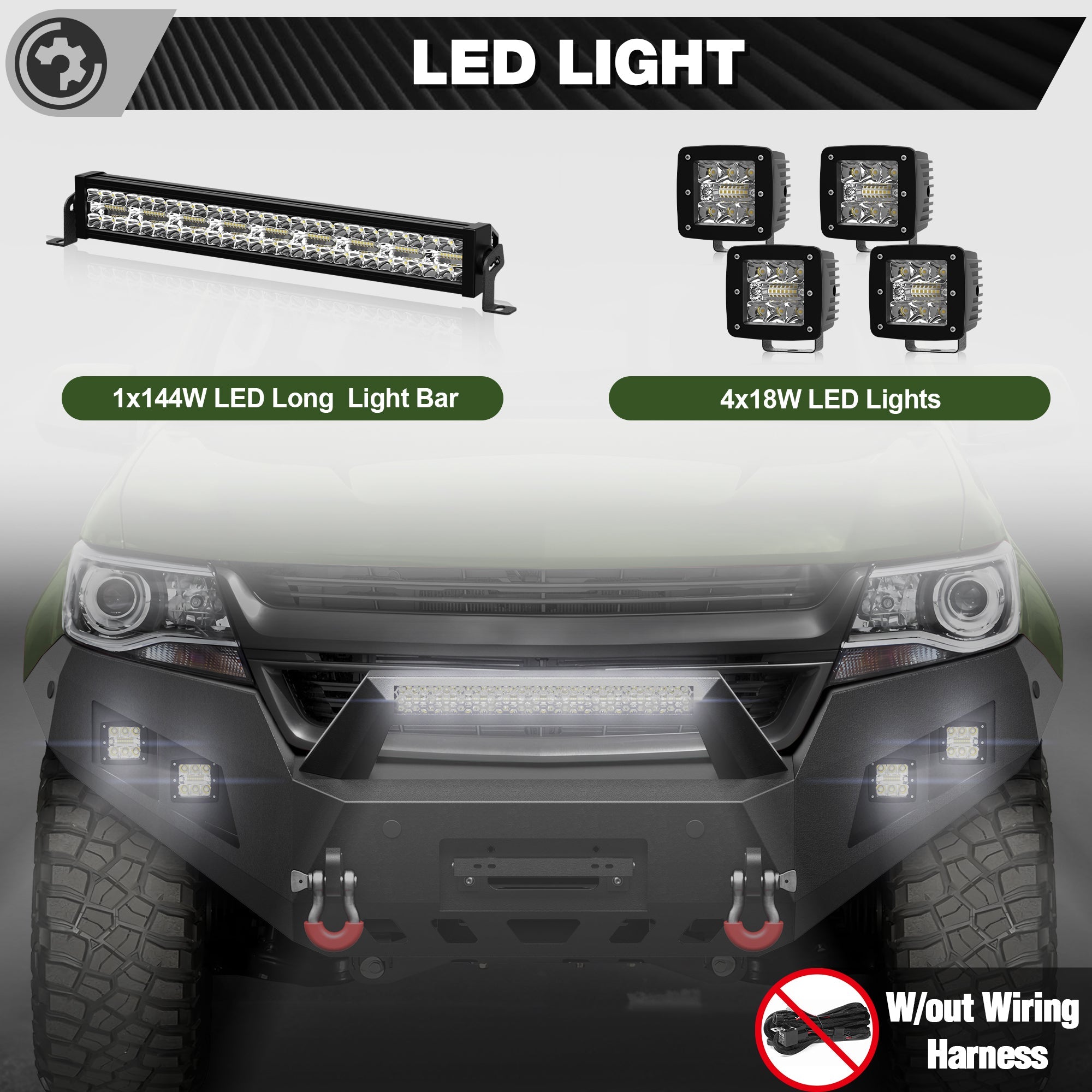 Offroad Front Bumper for Chevy Colorado 2015-2020 Pickup (Excluding ZR2) - nadiaauto
