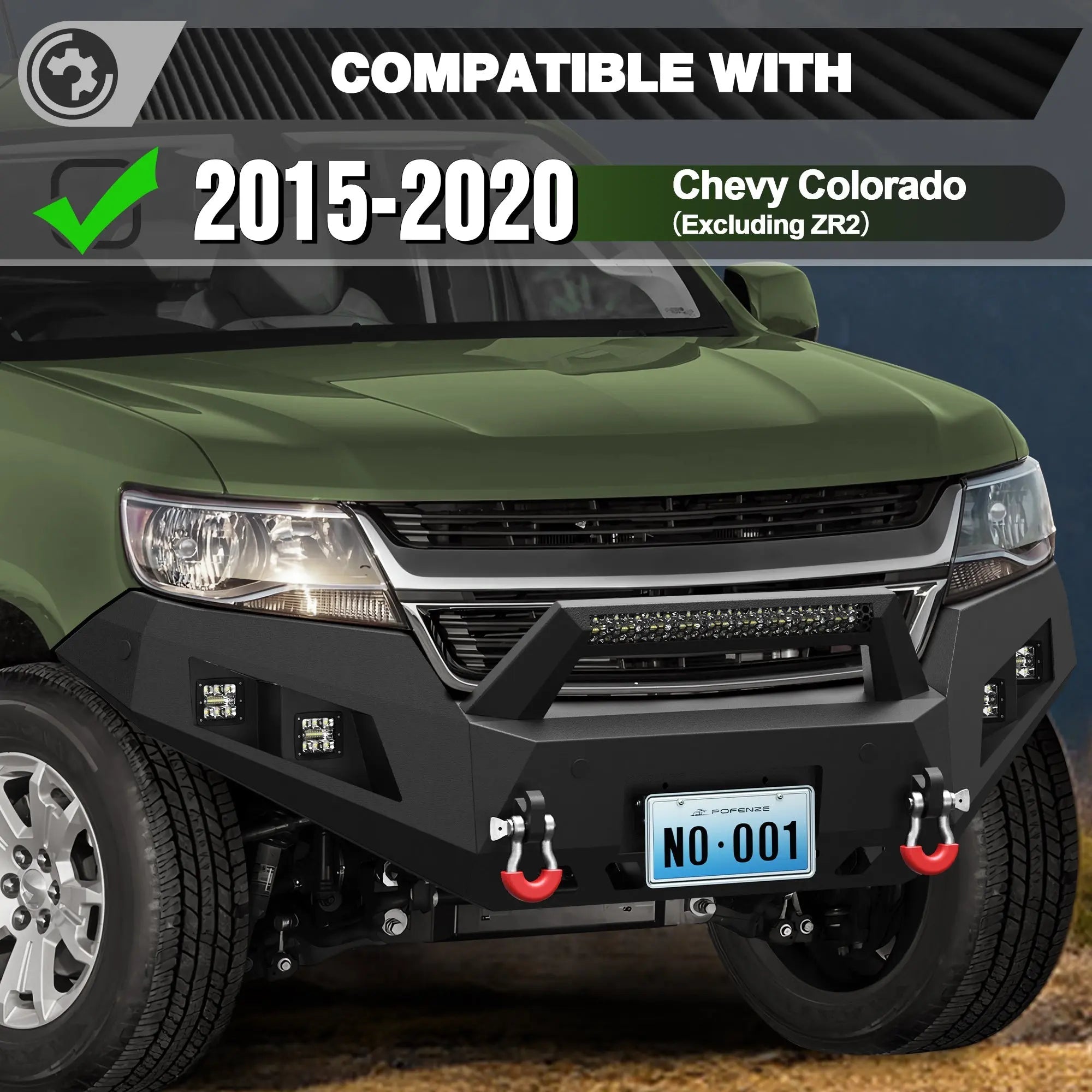 Offroad Front Bumper for Chevy Colorado 2015-2020 Pickup (Excluding ZR2) - nadiaauto