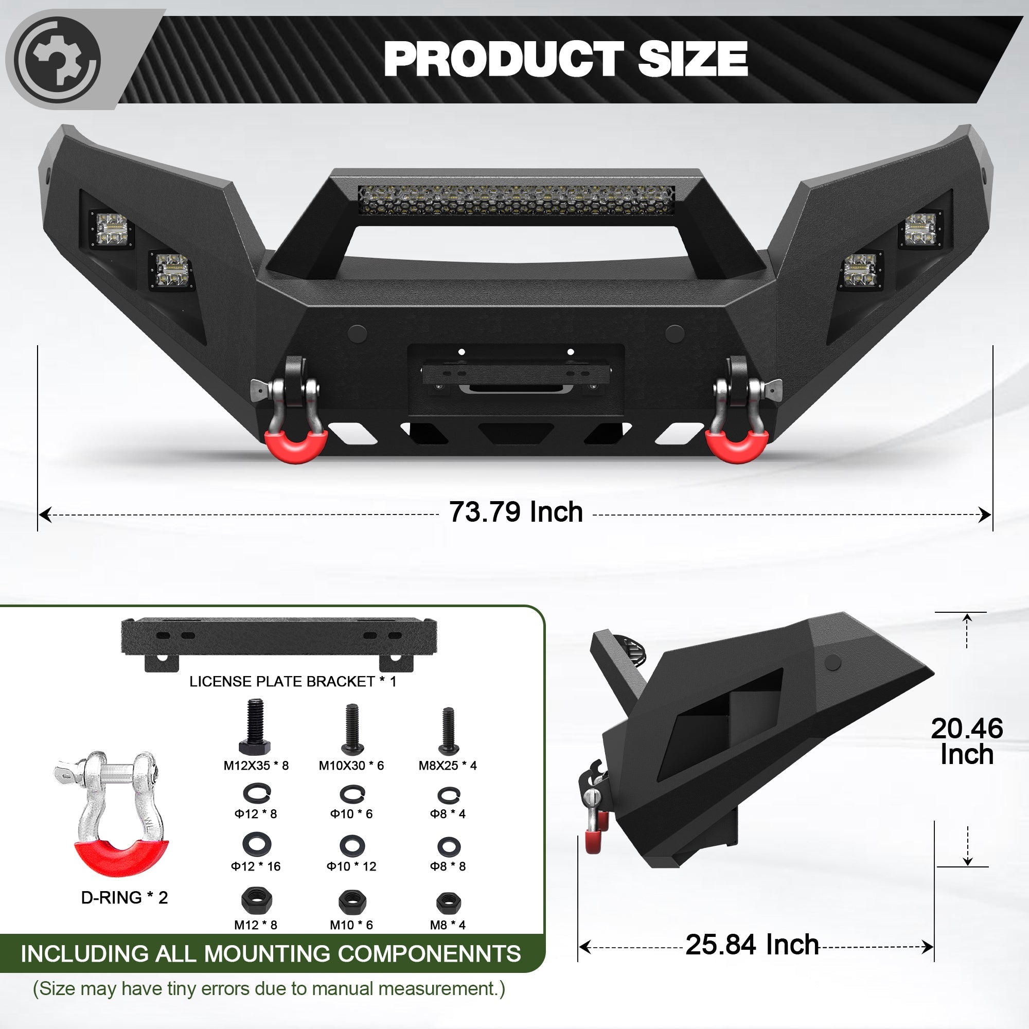 Offroad Front Bumper for Chevy Colorado 2015-2020 Pickup (Excluding ZR2) - nadiaauto