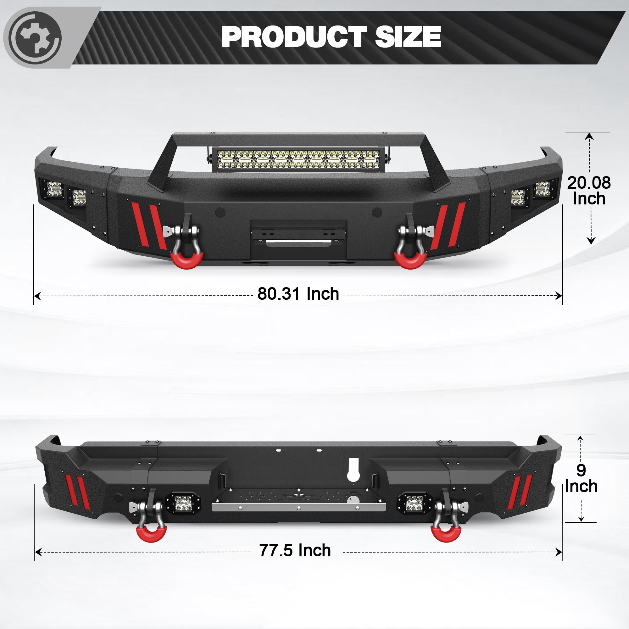 Ram 1500 Front and Rear Bumpers Fit Ram 1500 2019 2020 2021 2022 2023 2024 (Exclude Classic) - nadiaauto