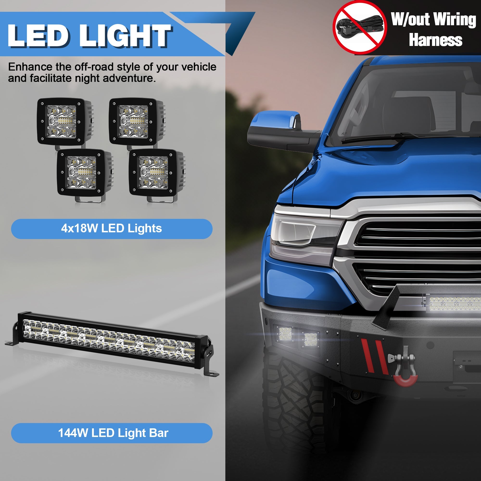 Ram 1500 Front Bumper Compatible with Dodge Ram 1500 2019 - 2024 (Exclude Classic) with Winch Plate - nadiaauto