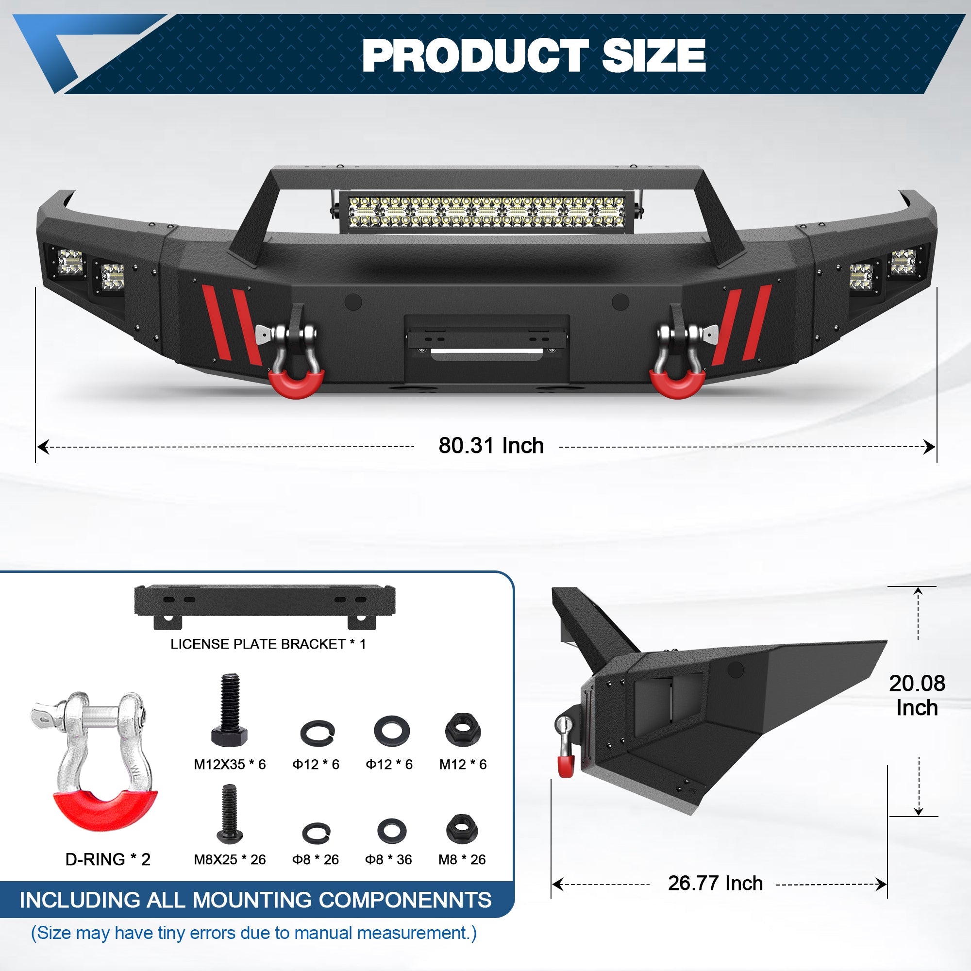 Ram 1500 Front Bumper Compatible with Dodge Ram 1500 2019 - 2024 (Exclude Classic) with Winch Plate - nadiaauto