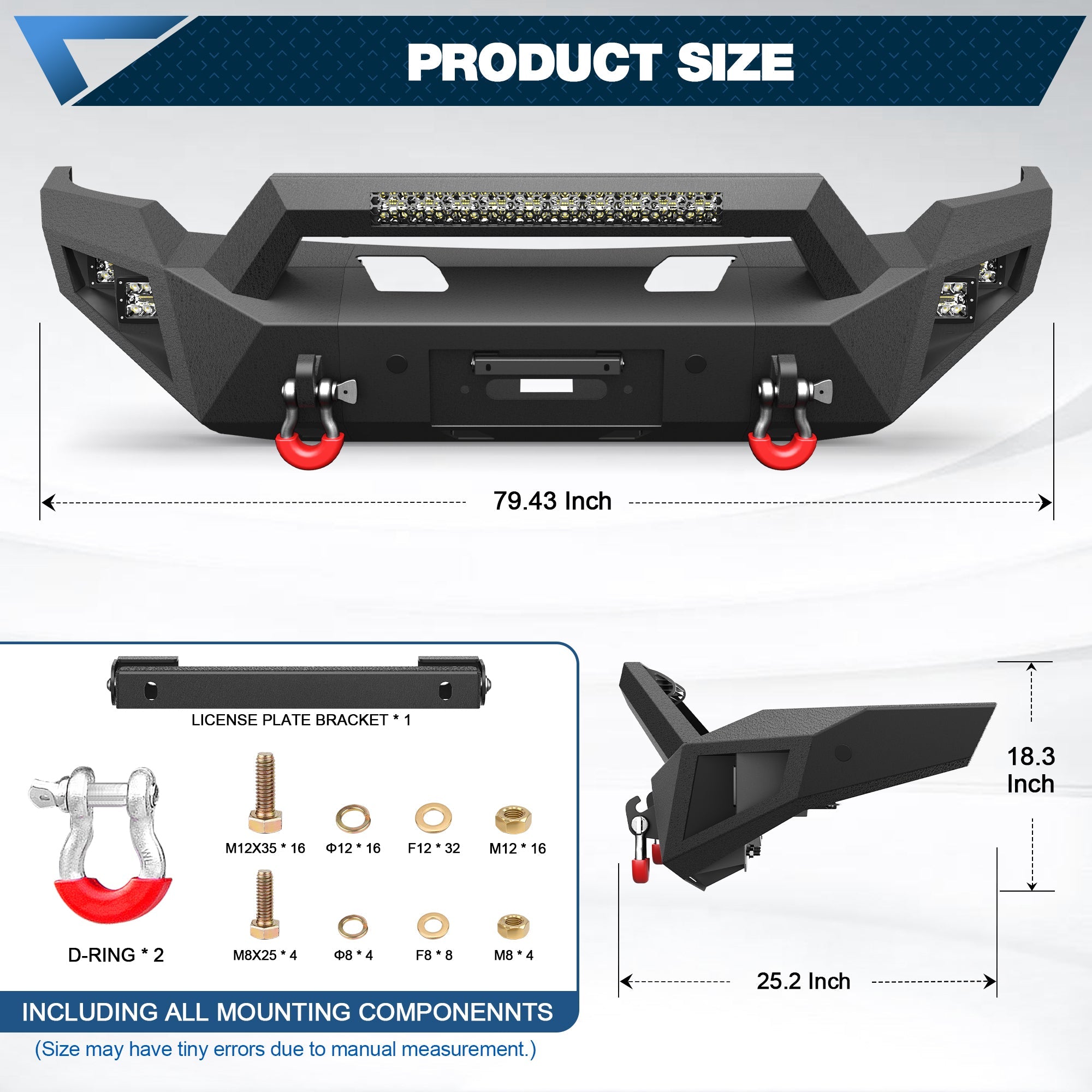Ram 1500 Front Bumper w/Winch Plate for 2006 2007 2008 Ram 1500 (Excluding Mega Cab) - nadiaauto