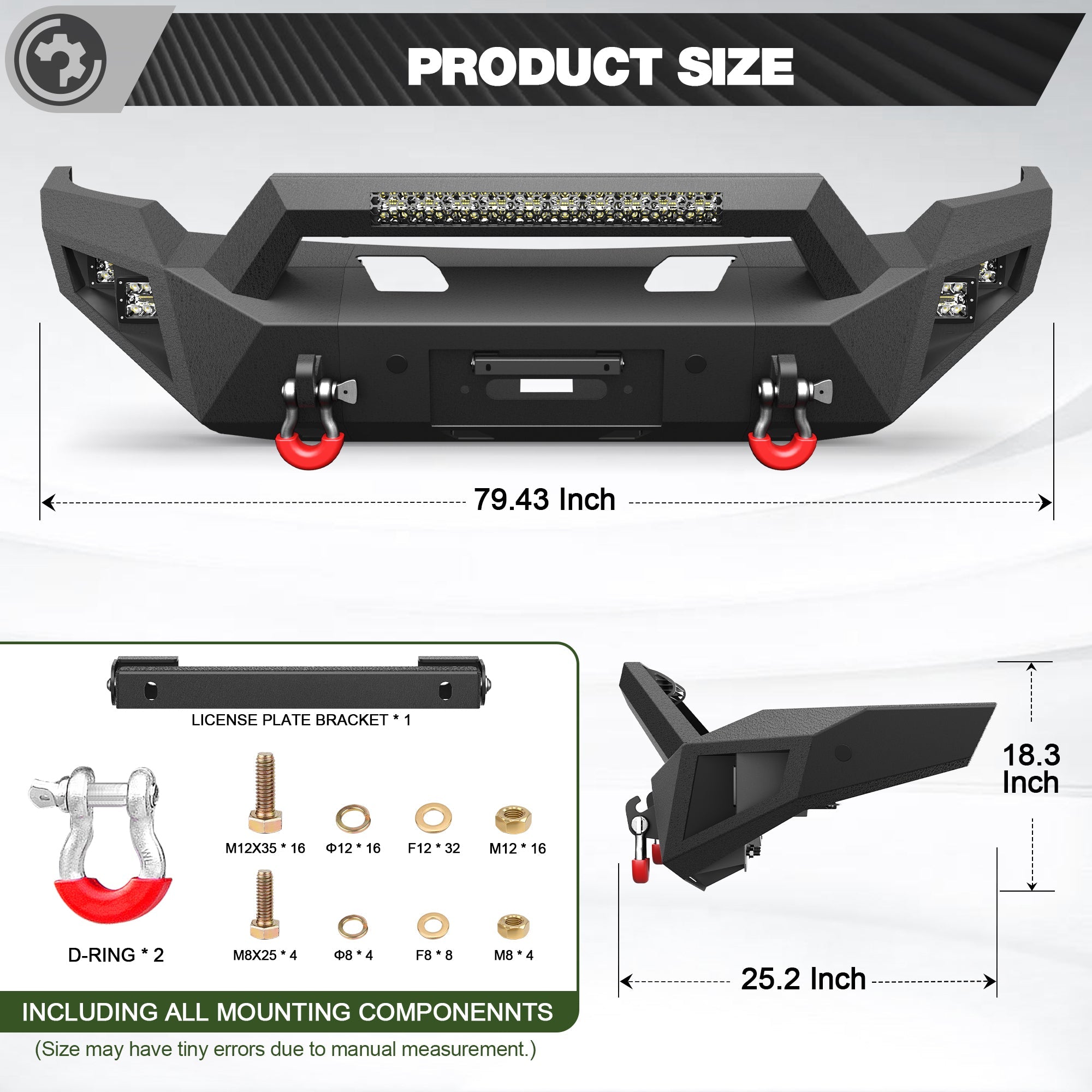 Ram 1500 Front Bumper w/Winch Plate for 2006 2007 2008 Ram 1500 (Excluding Mega Cab) - nadiaauto