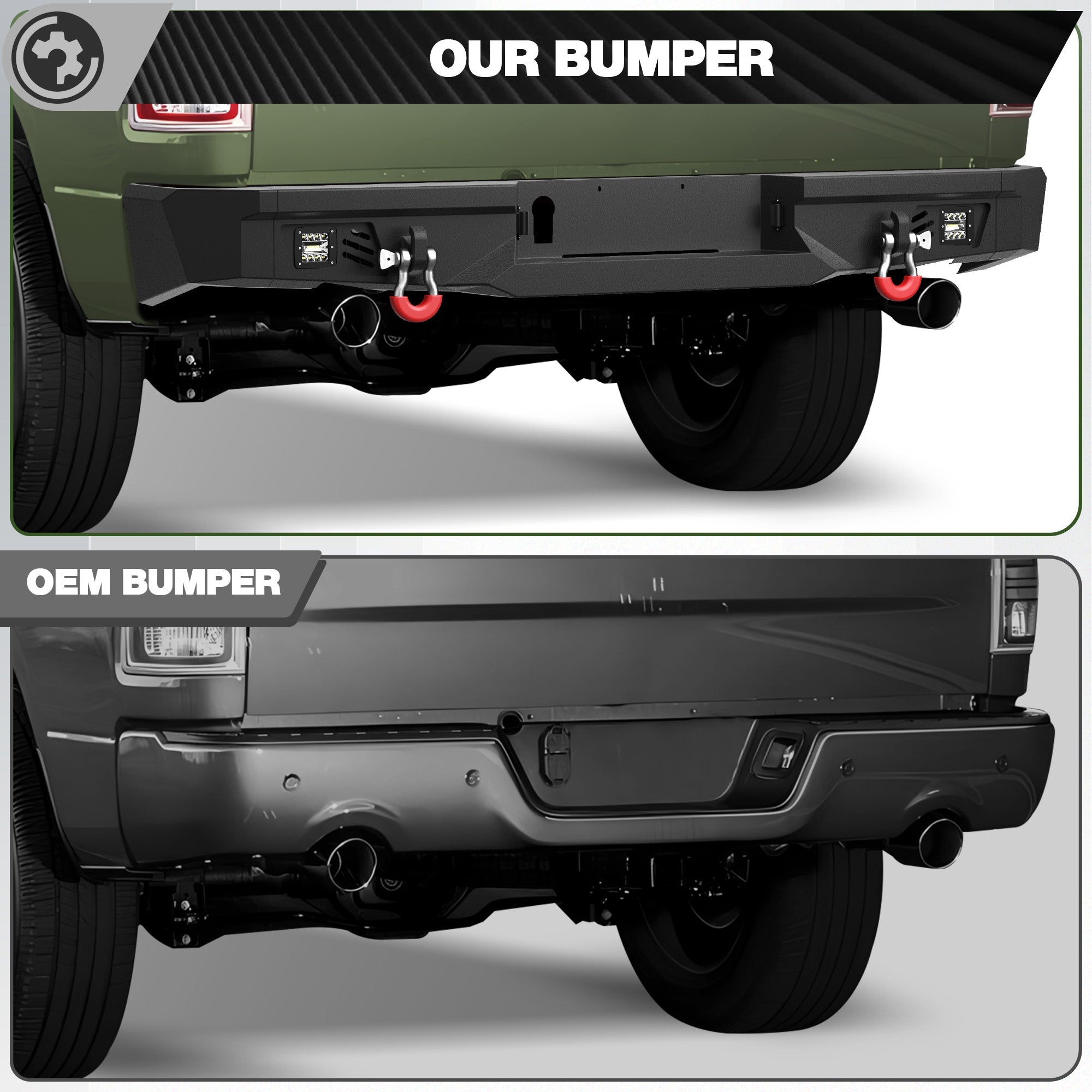 Ram 1500 Rear Bumper for 2009-2018 Ram 1500 Pickup and 2019-2025 Ram 1500 Classic Only - nadiaauto