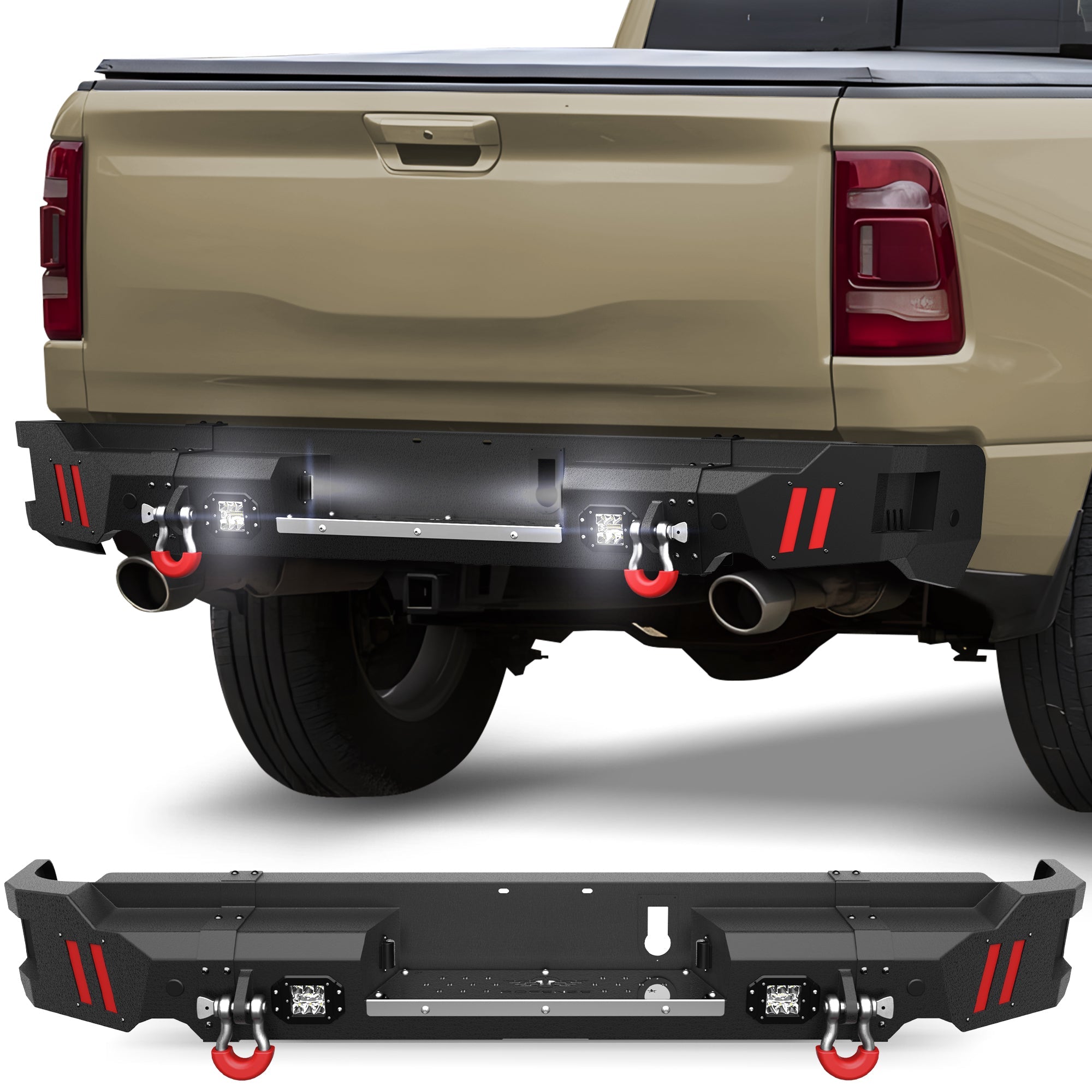 Ram 1500 Rear Bumper for 2019 2020 2021 2022 2023 2024 2025 Ram 1500 (Excluding Classic) - nadiaauto