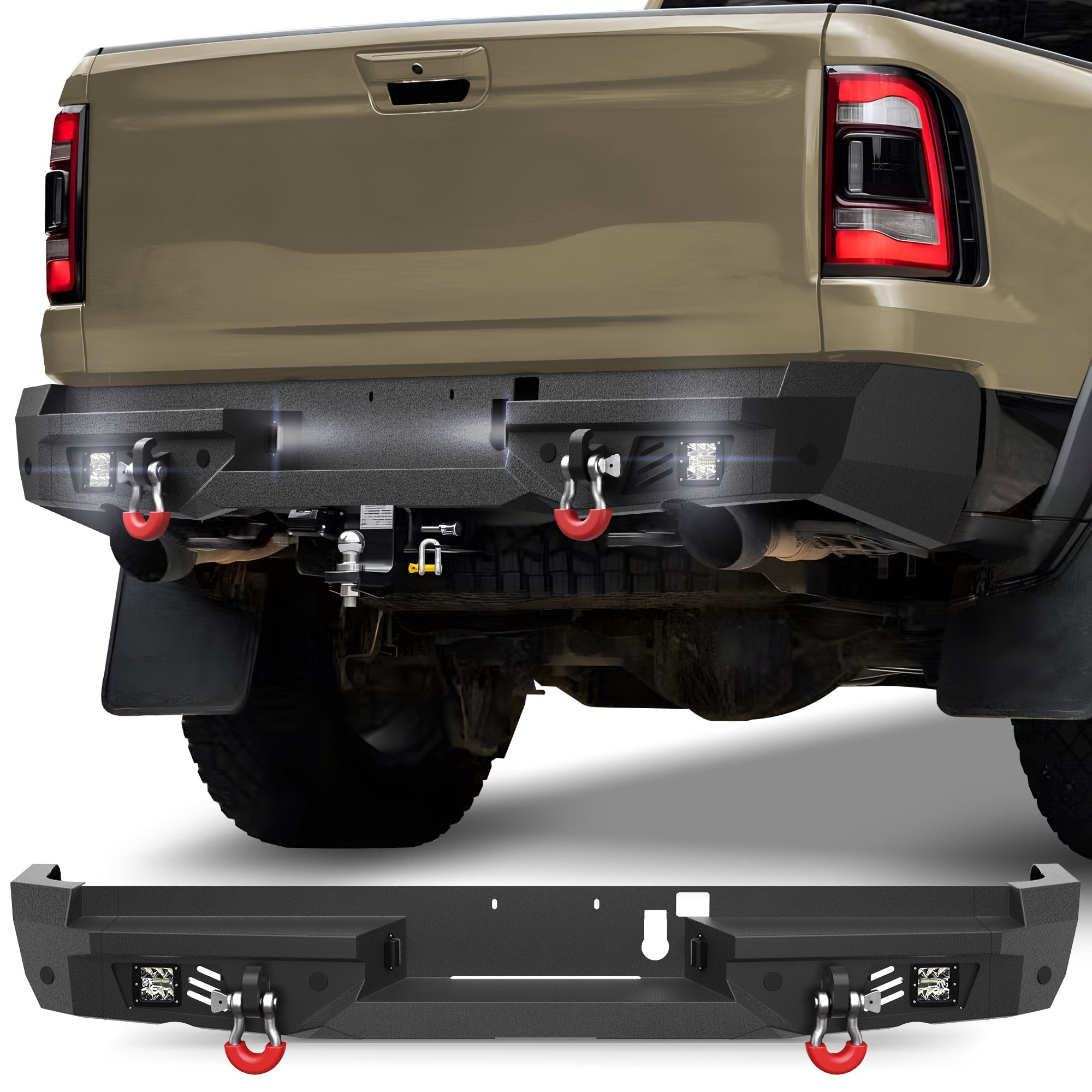 Ram 1500 Rear Bumper for 2021 2022 2023 2024 2025 Ram 1500 TRX Pickup (Ram 1500 TRX only) - nadiaauto