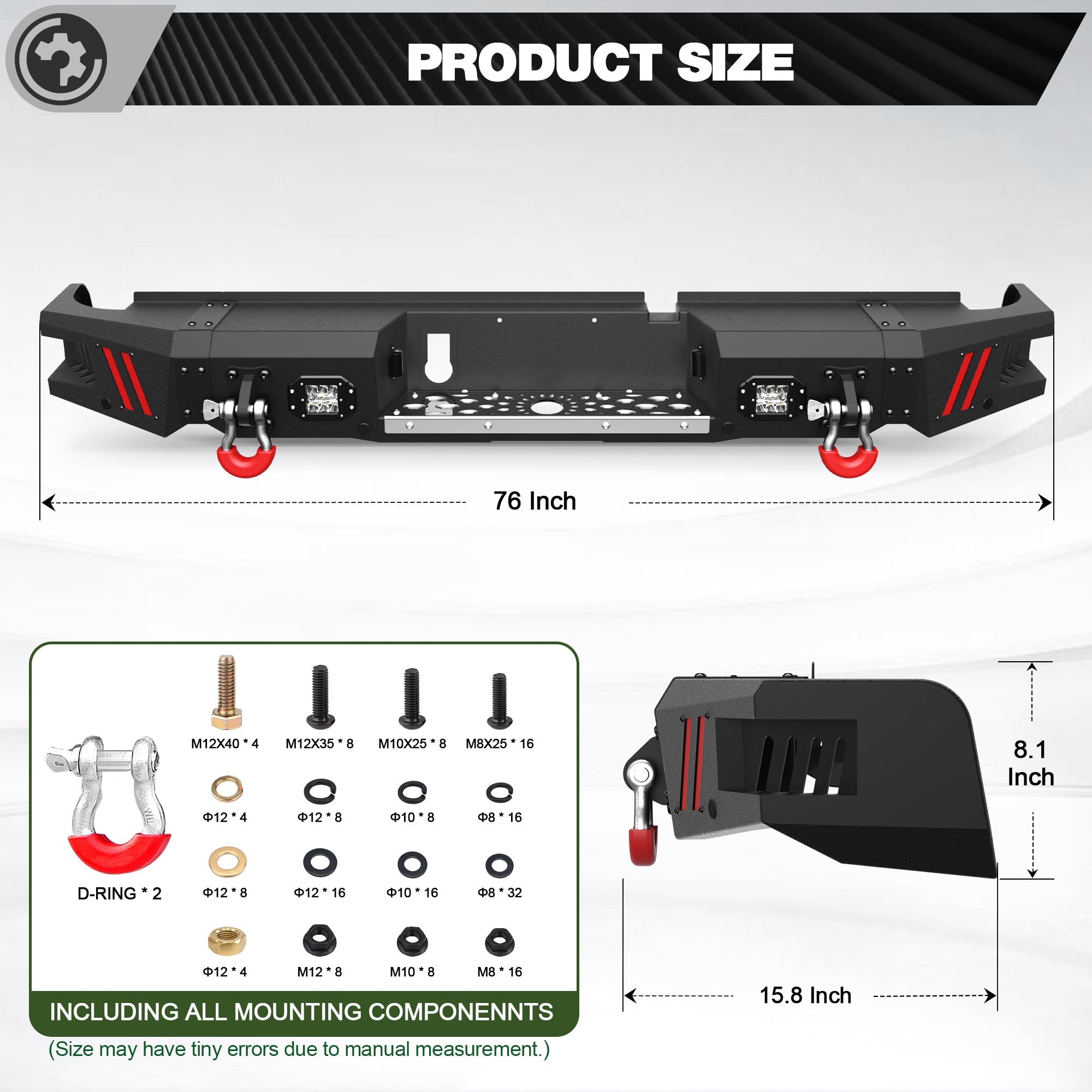 Ram 1500 Rear Bumper Pickup Truck Bumper for Ram 1500 2009-2018 and Ram 1500 2019-2025 Classic - nadiaauto