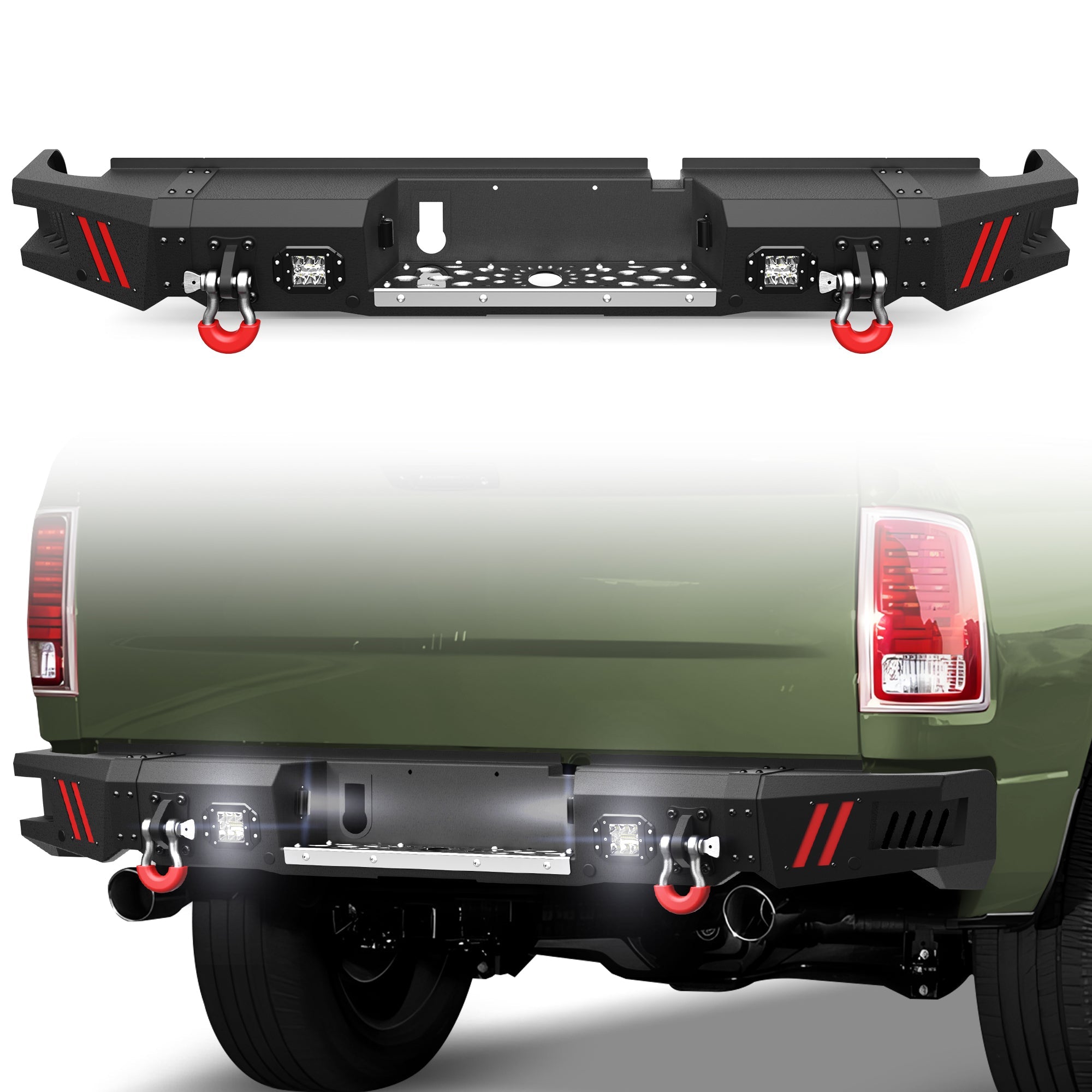 Ram 1500 Rear Bumper Pickup Truck Bumper for Ram 1500 2009-2018 and Ram 1500 2019-2025 Classic - nadiaauto