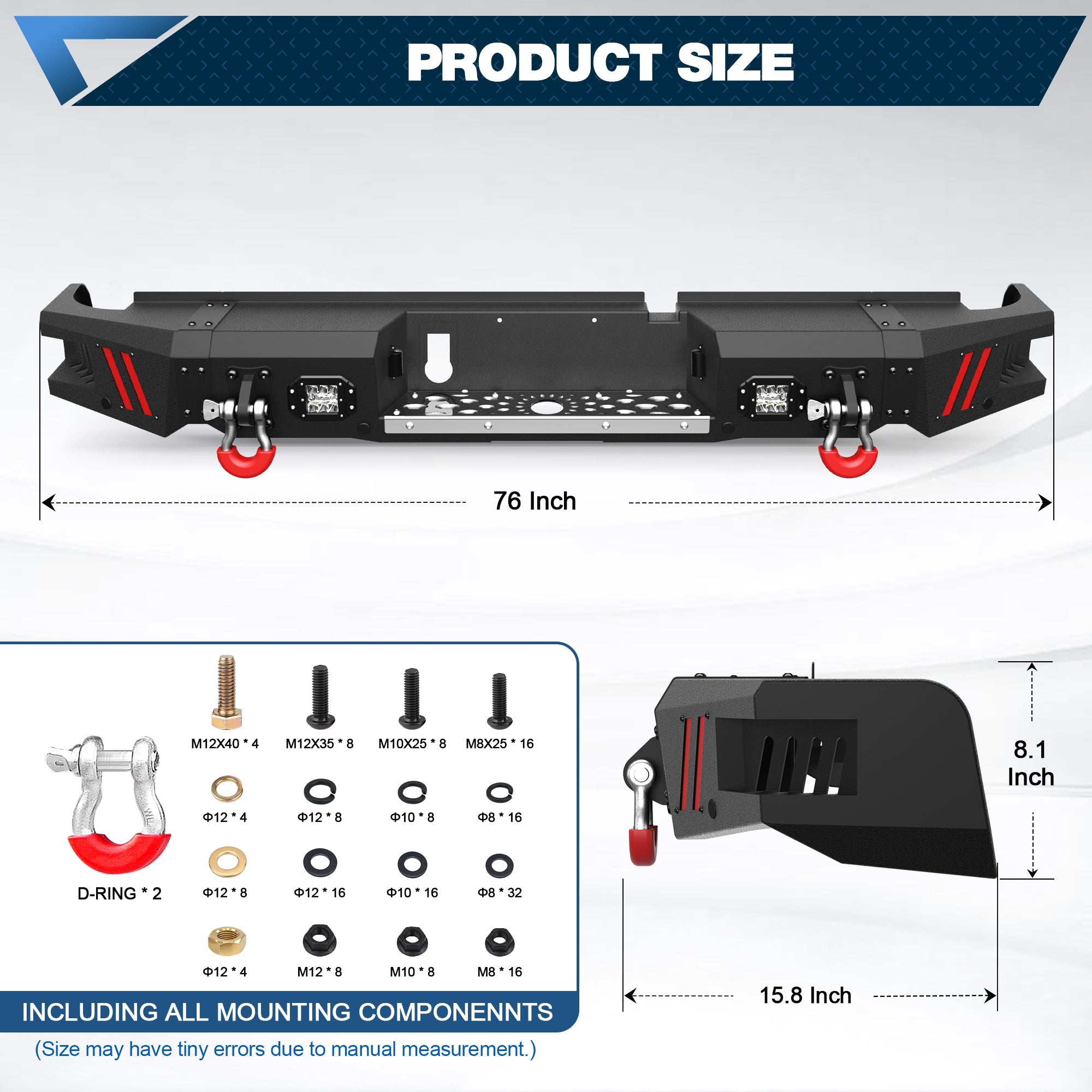 Ram 1500 Rear Bumper Pickup Truck Bumper for Ram 1500 2009 - 2018 and Ram 1500 2019 - 2025 Classic - nadiaauto