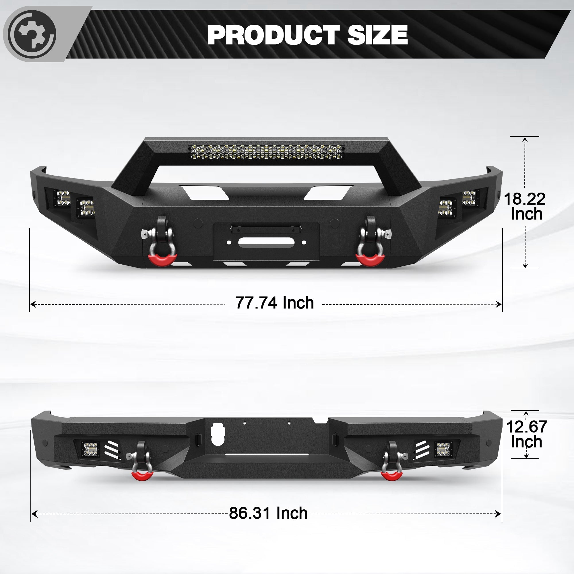 Ram 1500 Rebel Front and Rear Bumper Set for 2015-2018 Ram 1500 Rebel Only - nadiaauto