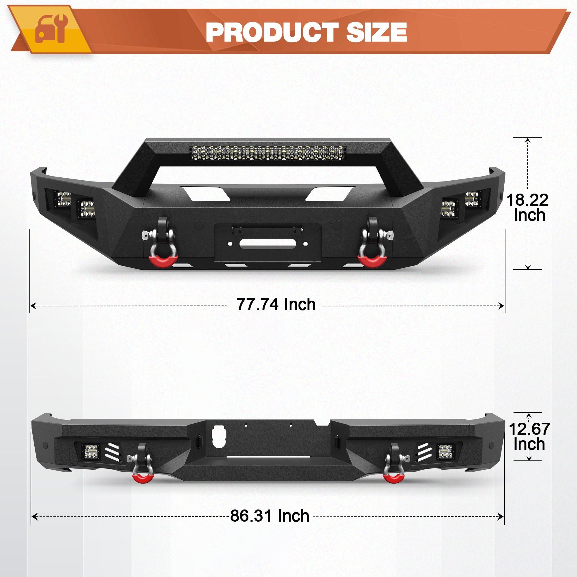 Ram 1500 Rebel Front and Rear Bumper Set for 2015 - 2018 Ram 1500 Rebel Only - nadiaauto