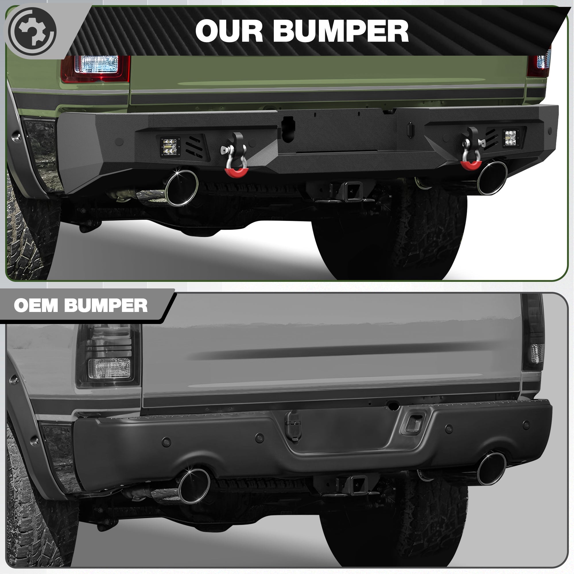 Ram 1500 Rebel Rear Bumper for 2015-2018 Ram 1500 Rebel Only - nadiaauto