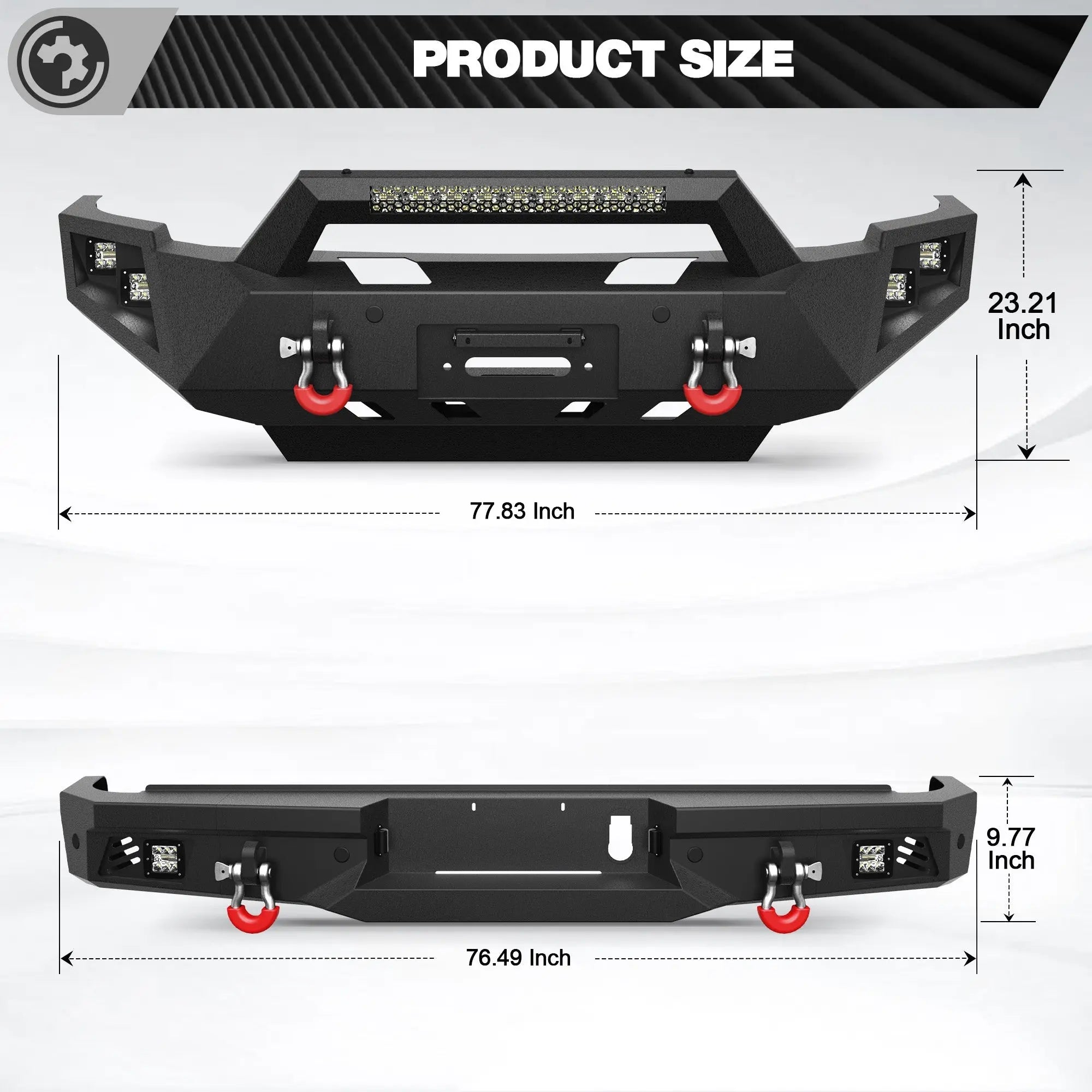 Ram 2500 Front and Rear Bumper Set w/Winch Plate for 2010-2018 Dodge Ram 2500/3500 - nadiaauto
