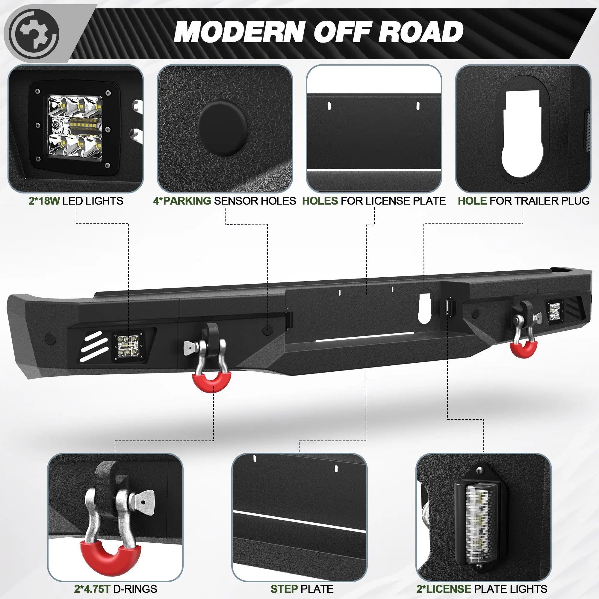 Ram 2500 Front and Rear Bumper Set w/Winch Plate for 2010-2018 Dodge Ram 2500/3500 - nadiaauto