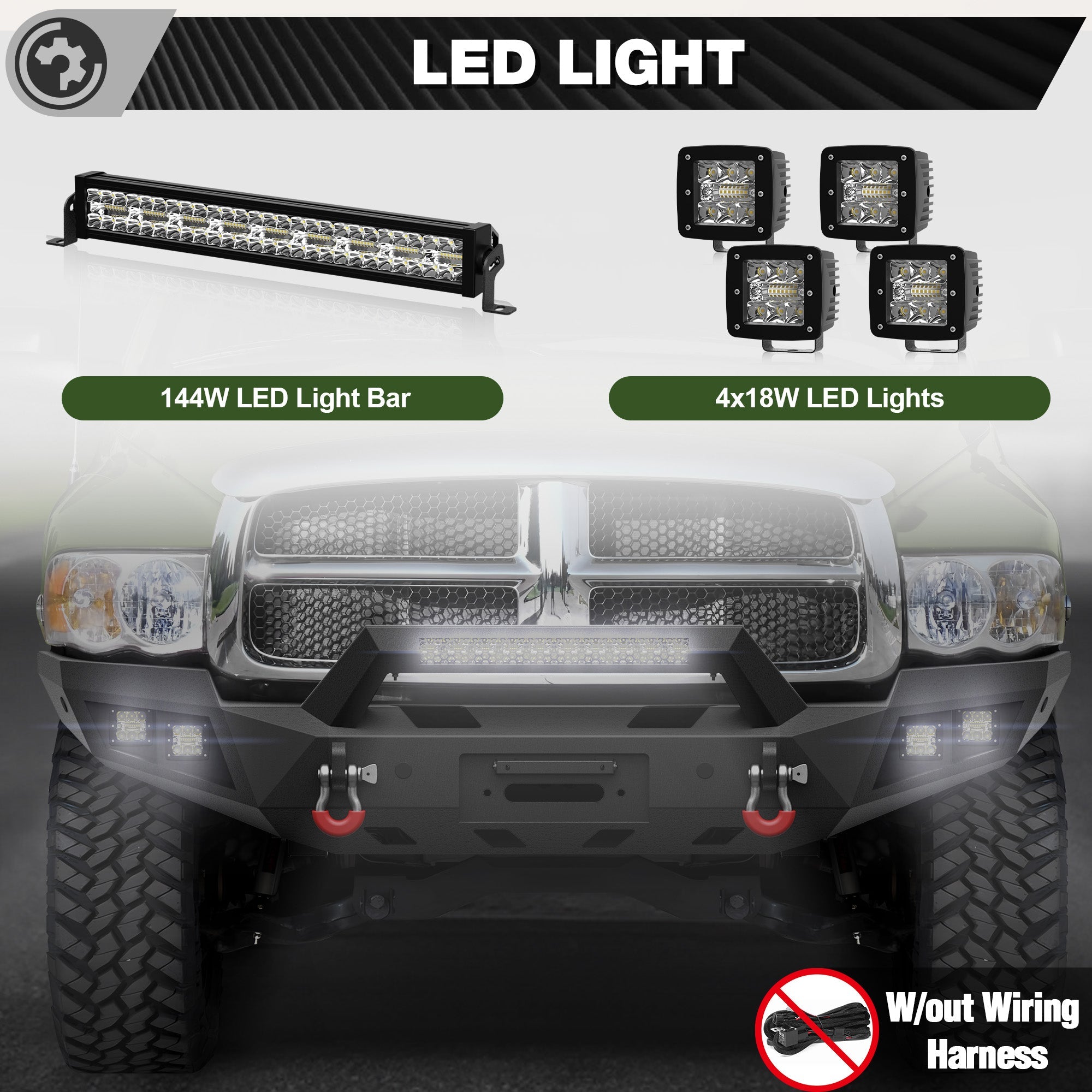 Ram 2500 Front Bumper for 2003 2004 2005 Dodge Ram 2500/3500 Pickup w/Winch Plate (Excluding Diesel) - nadiaauto