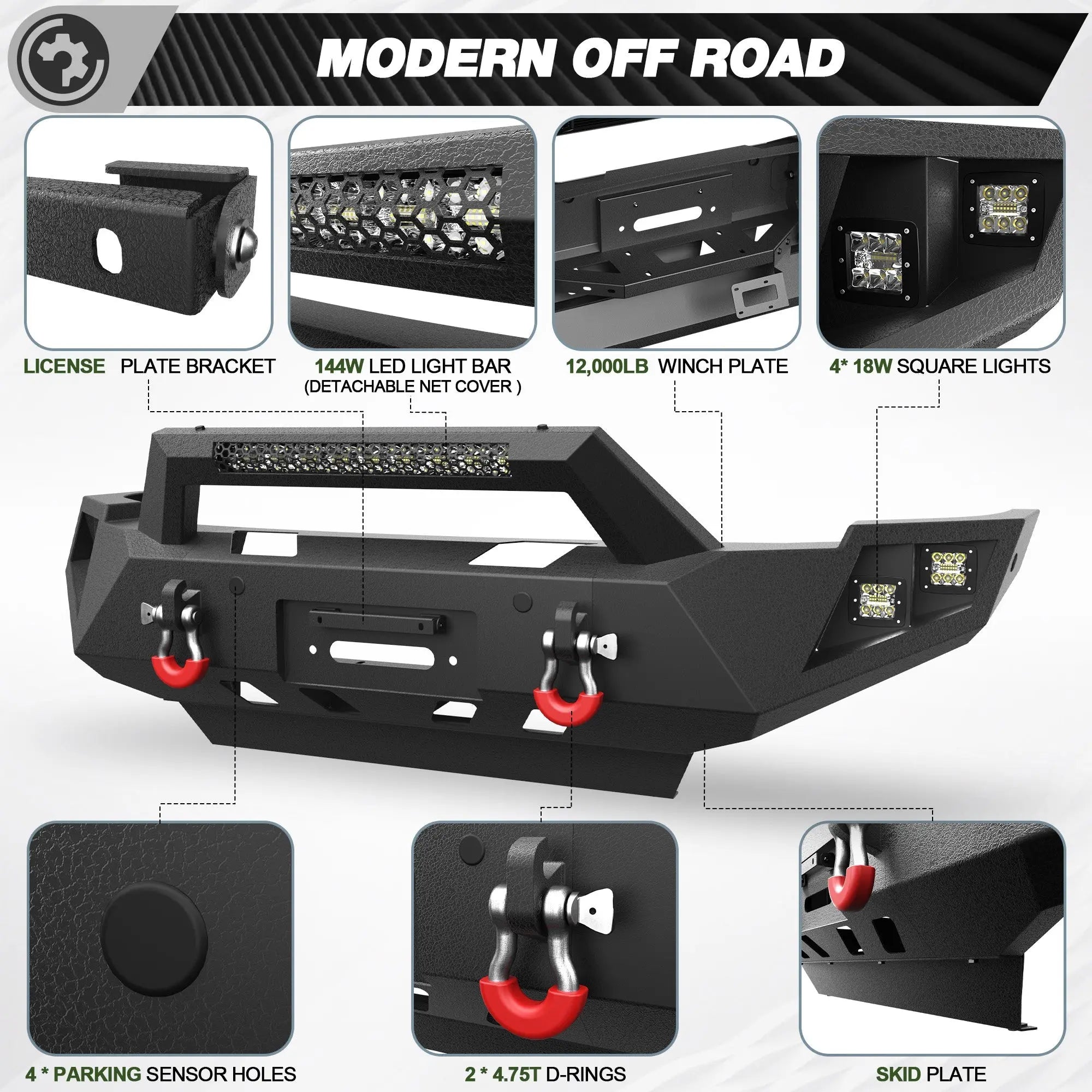 Ram 2500 Front Bumper Full Width for 2010-2018 Dodge Ram 2500/3500 Pickup - nadiaauto