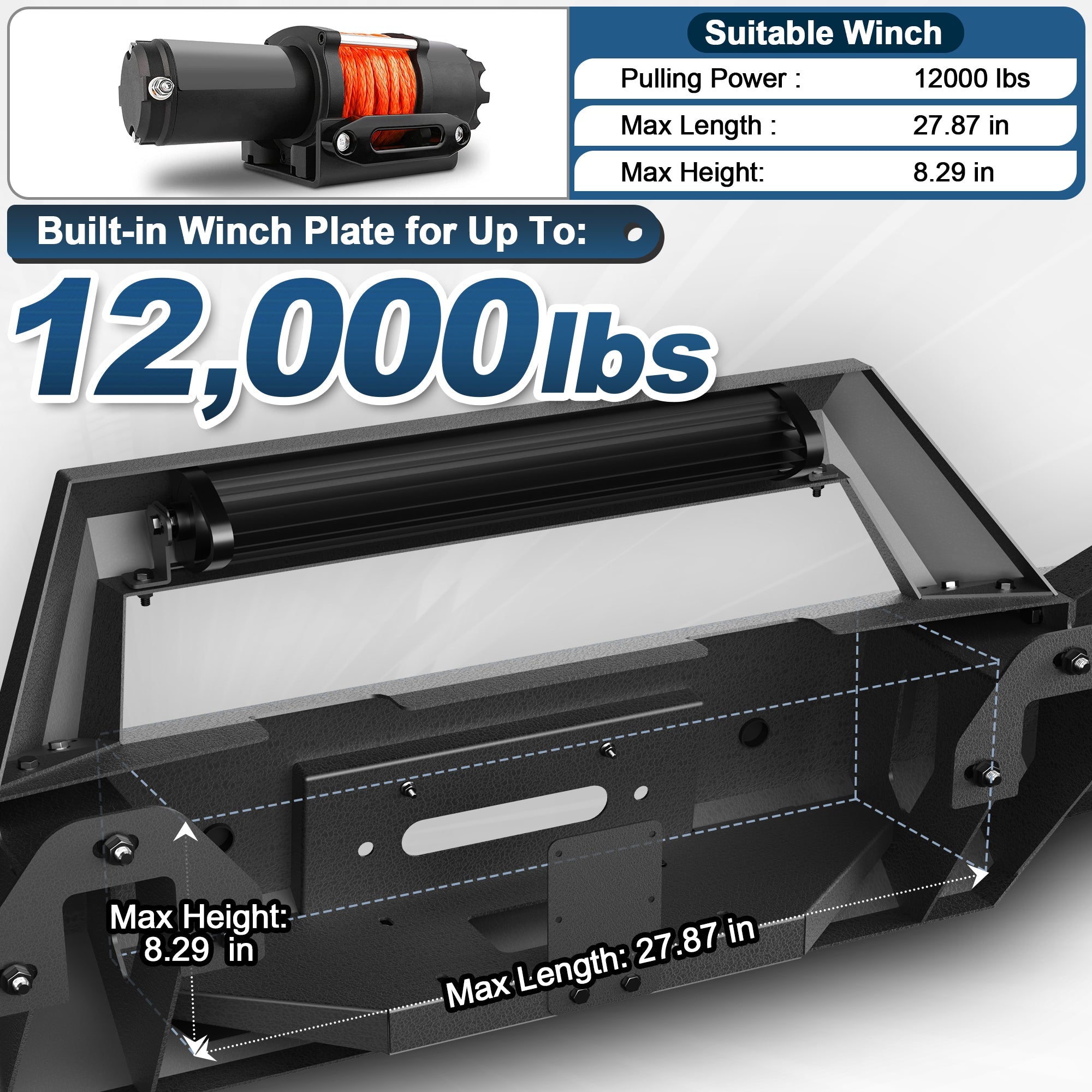 Ram 2500 Front Bumper Full Width for 2010 - 2018 Dodge Ram 2500/3500 Pickup - nadiaauto