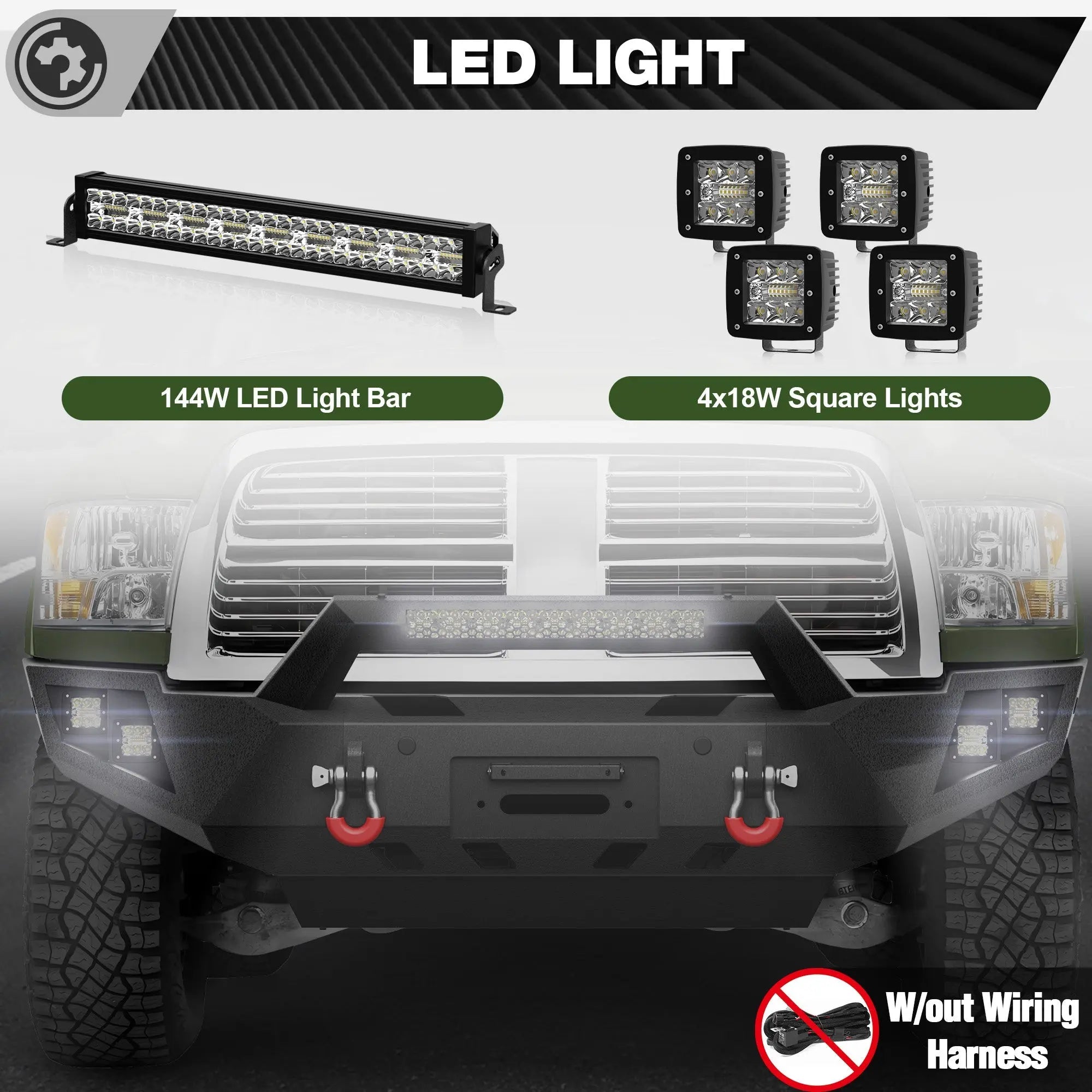 Ram 2500 Front Bumper Full Width for 2010-2018 Dodge Ram 2500/3500 Pickup - nadiaauto