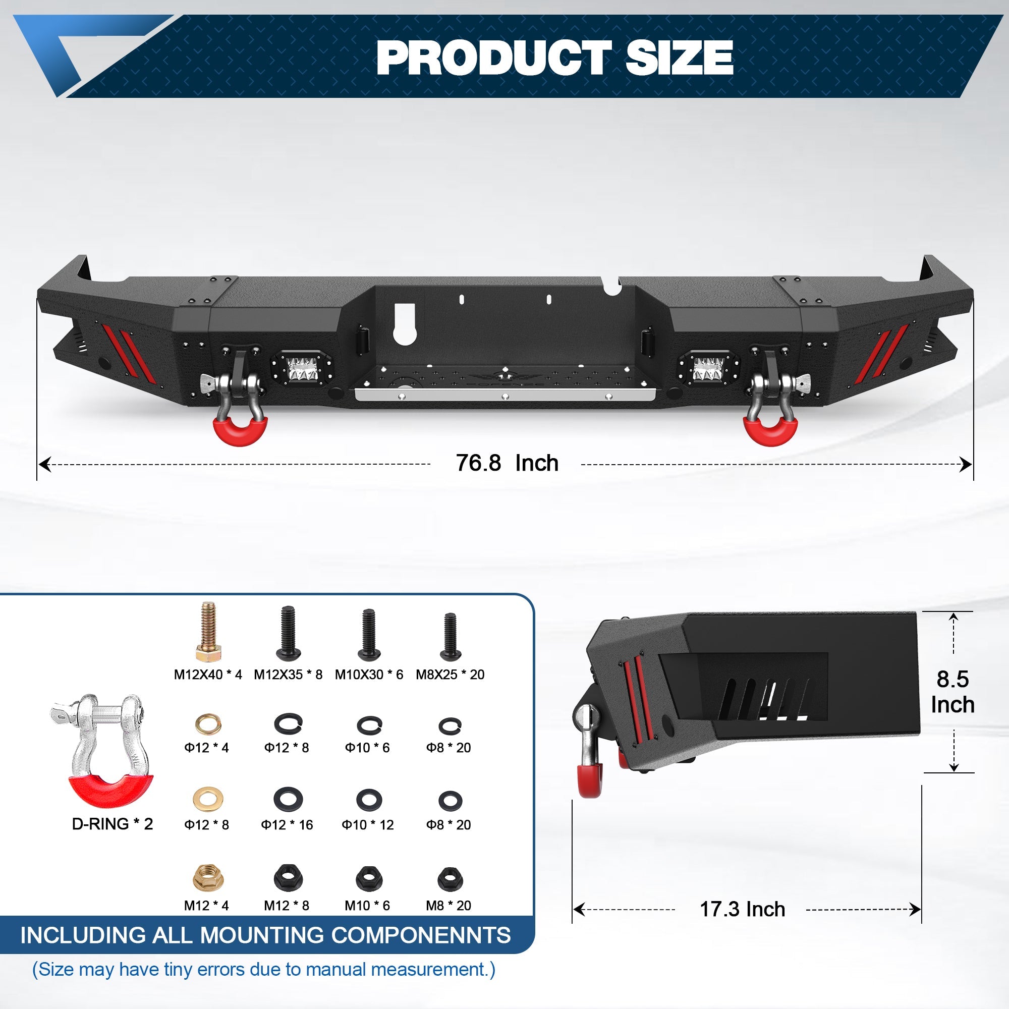 Ram 2500 Rear Bumper Compatible with 2010 - 2018 Dodge Ram 2500 3500 Black Pickup Truck Bumper - nadiaauto