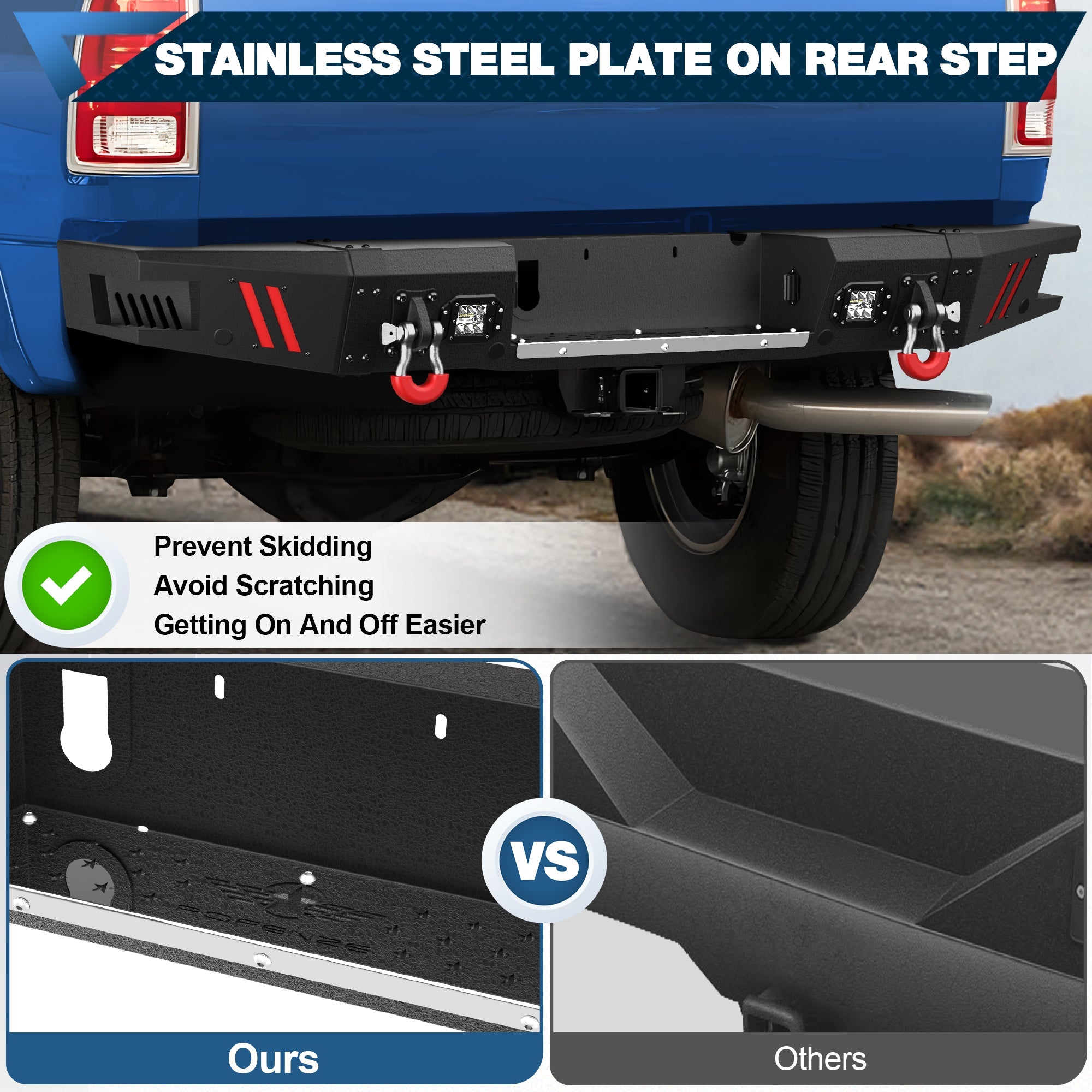 Ram 2500 Rear Bumper Compatible with 2010 - 2018 Dodge Ram 2500 3500 Black Pickup Truck Bumper - nadiaauto