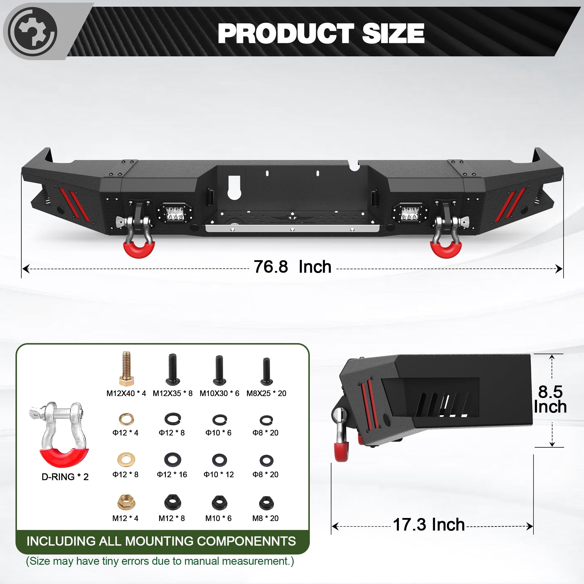 Ram 2500 Rear Bumper Compatible with 2010-2018 Dodge Ram 2500 3500 Black Pickup Truck Bumper - nadiaauto