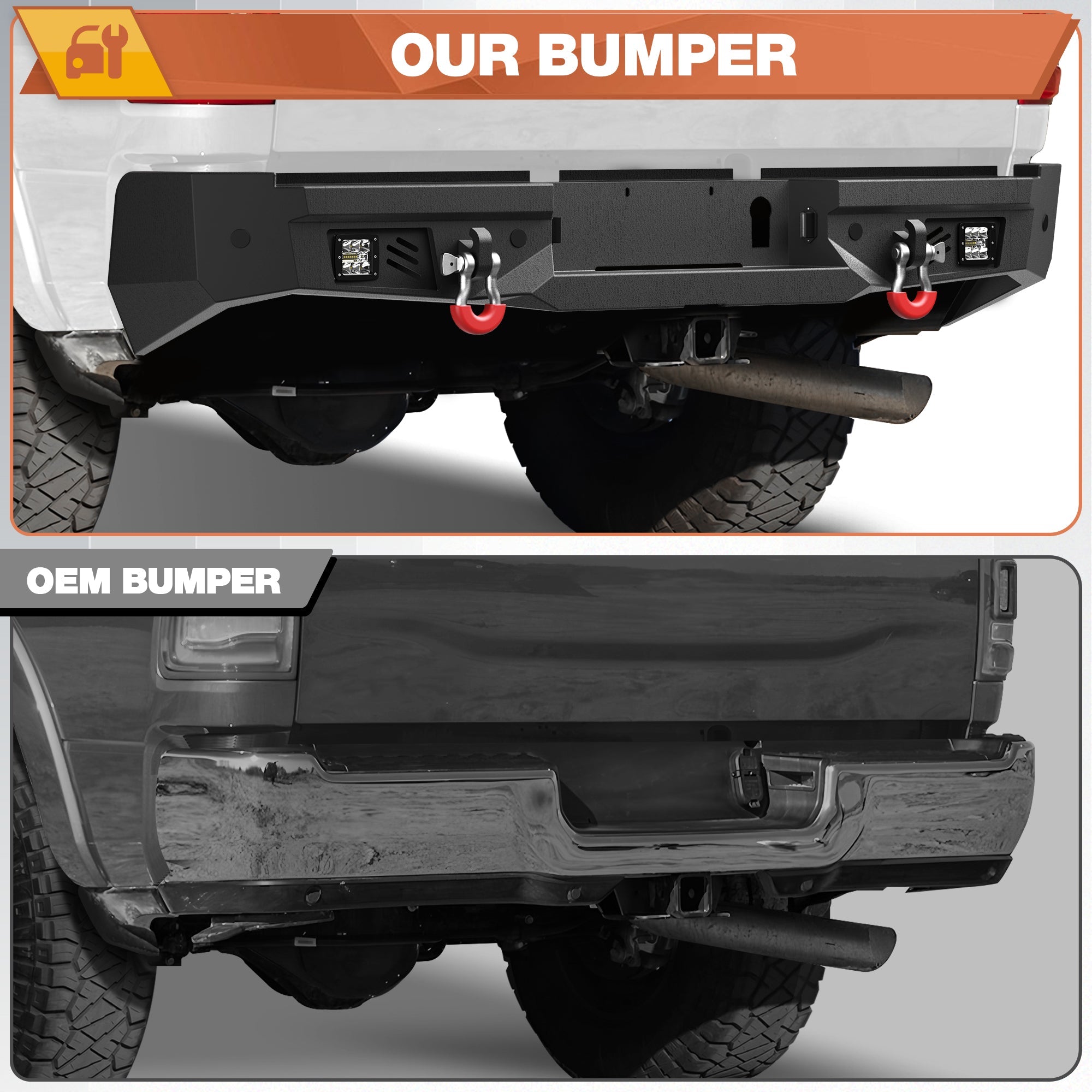 Ram 2500 Rear Bumper for 2019 - 2025 Dodge Ram 2500/3500 Pickup Trucks - nadiaauto