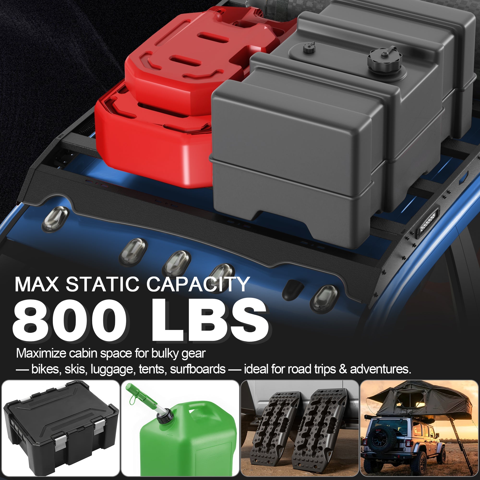RAM 2500 Roof Rack Rooftop Cargo Rack for 2010 - 2018 RAM 2500 Crew Cab 800 lb Rated Load - nadiaauto