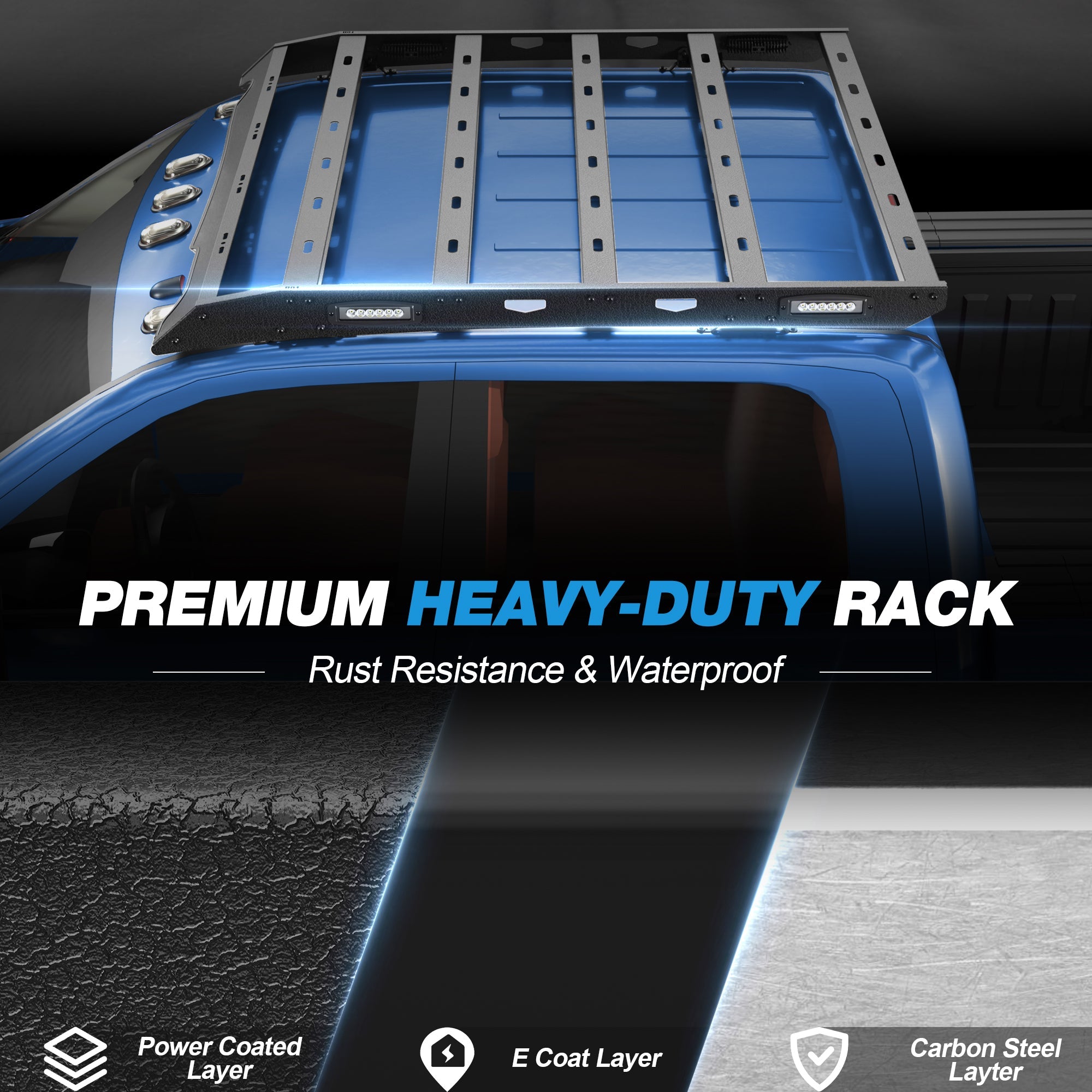 RAM 2500 Roof Rack Rooftop Cargo Rack for 2010 - 2018 RAM 2500 Crew Cab 800 lb Rated Load - nadiaauto