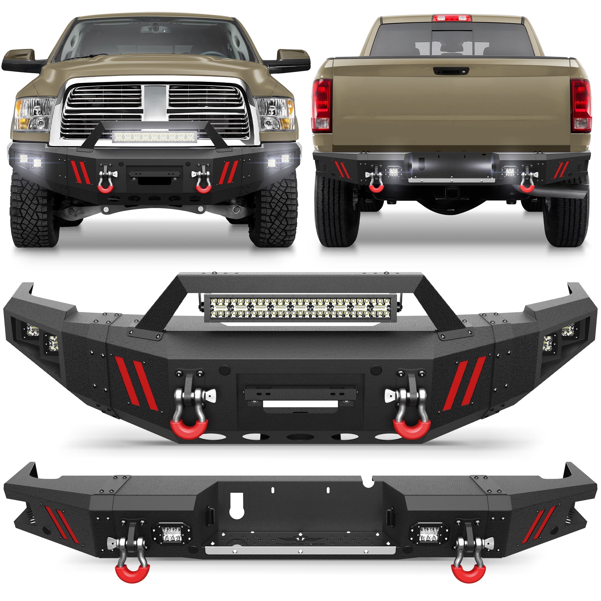 Ram 2500 Truck Bumper Combo for 2010-2018 Dodge Ram 2500/3500 Pickup Trucks - nadiaauto