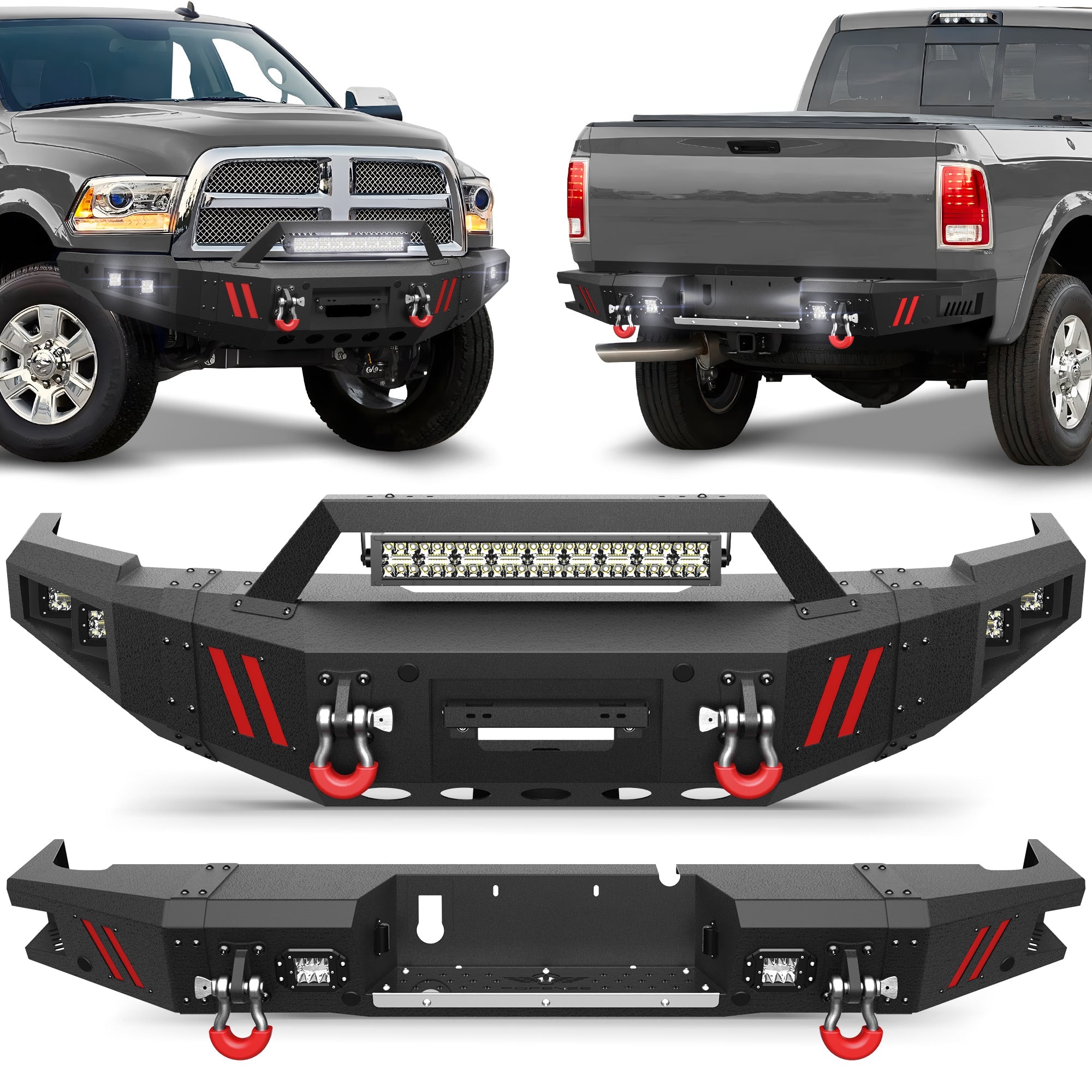 Ram 2500 Truck Bumper Combo for 2010 - 2018 Dodge Ram 2500/3500 Pickup Trucks - nadiaauto
