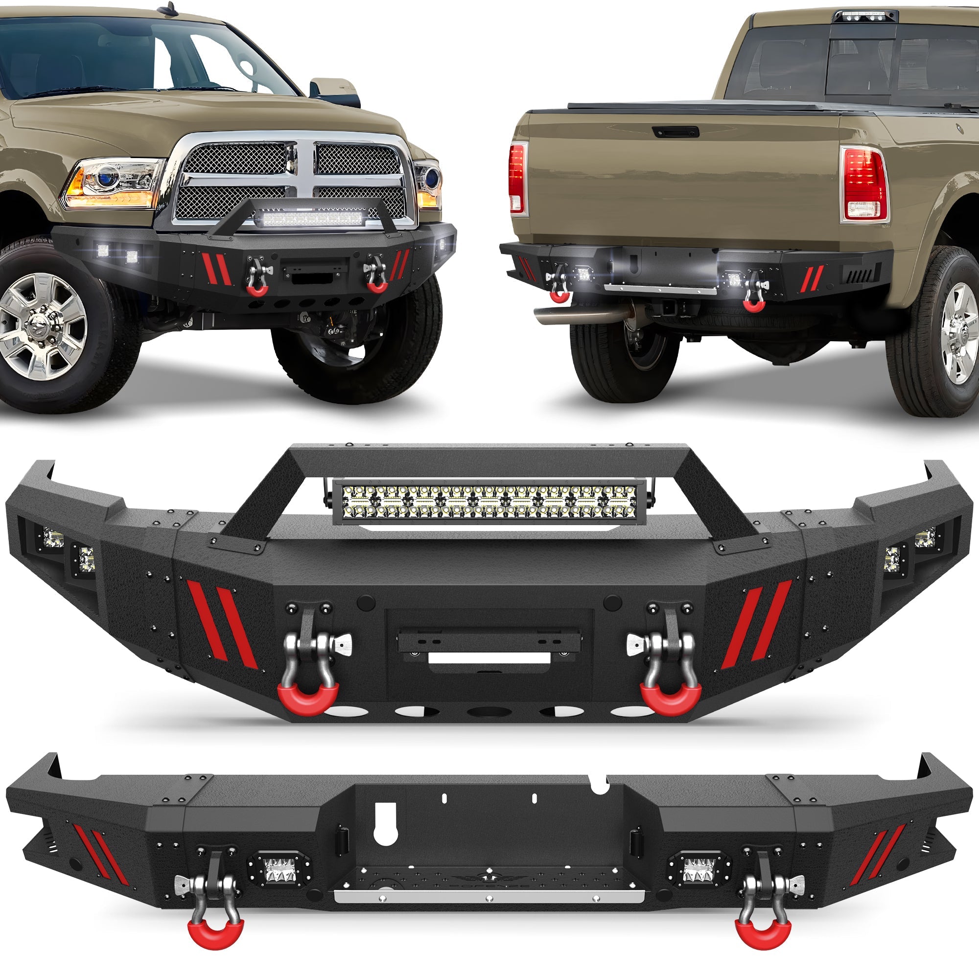 Ram 2500 Truck Bumper Combo for 2010-2018 Dodge Ram 2500/3500 Pickup Trucks - nadiaauto
