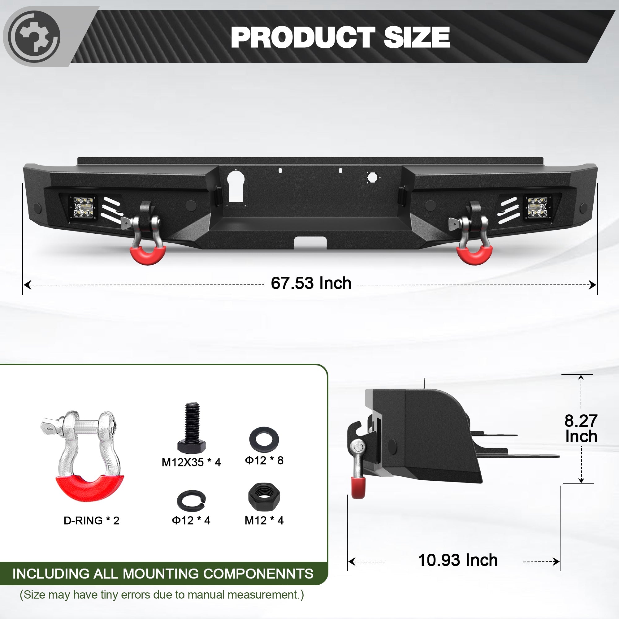 Ranger Rear Bumper for 2019-2023 Ford Ranger (Excluding Wildtrak) - nadiaauto